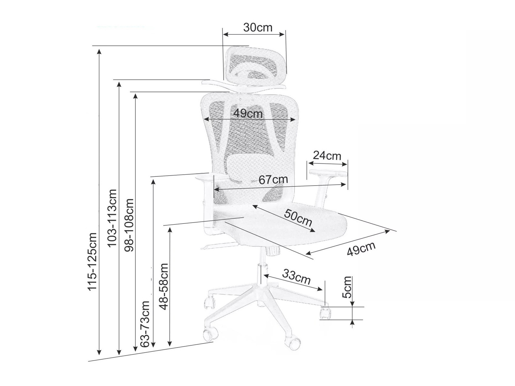 Chaise de bureau Detroit 872 (Gris)