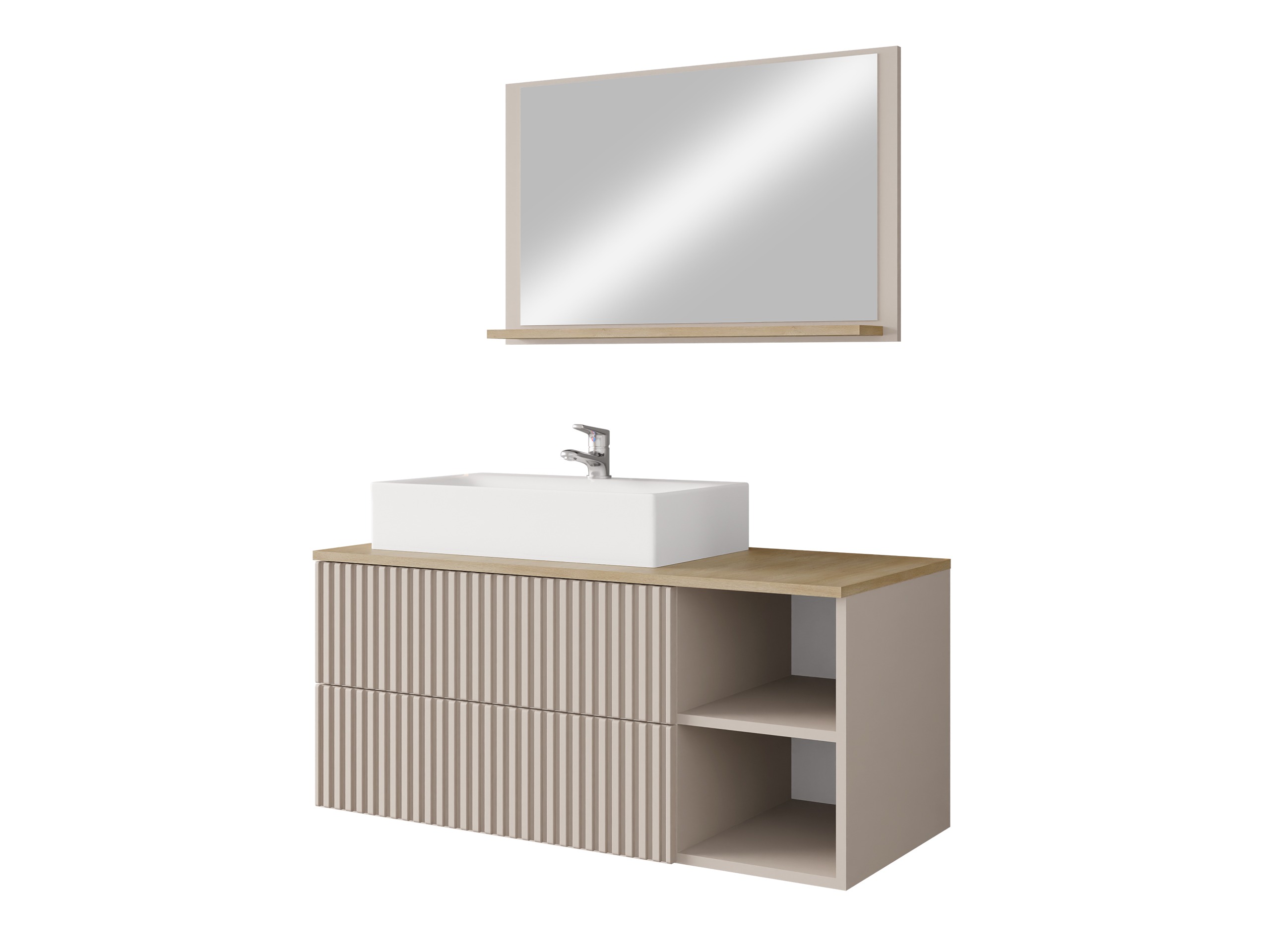 Ensemble de salle de bain Nauta (Cachemire + Chêne)