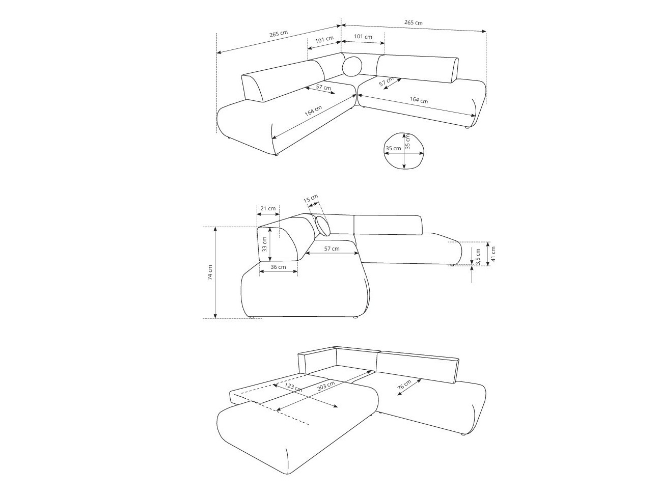 Canapé d'angle Kingston 186 (Vinci 07)