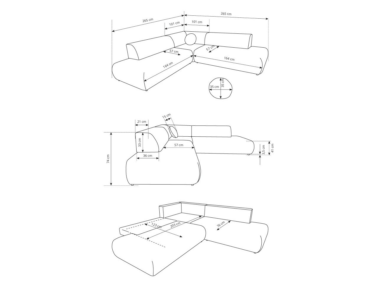 Canapé d'angle Kingston 186 (Vinci 07)