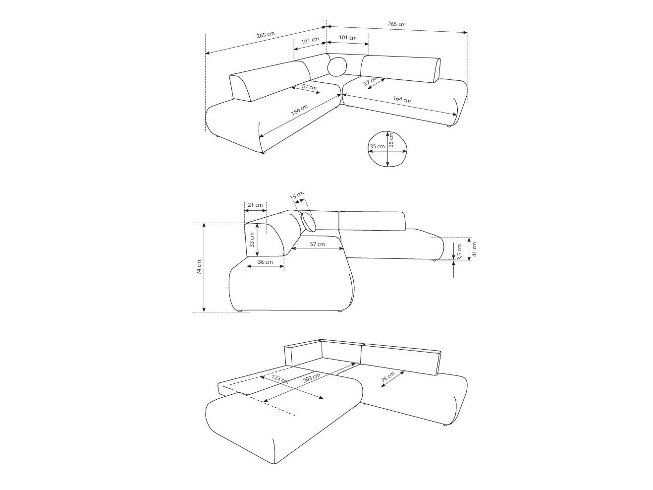 Canapé d'angle Kingston 186 (Vinci 14)