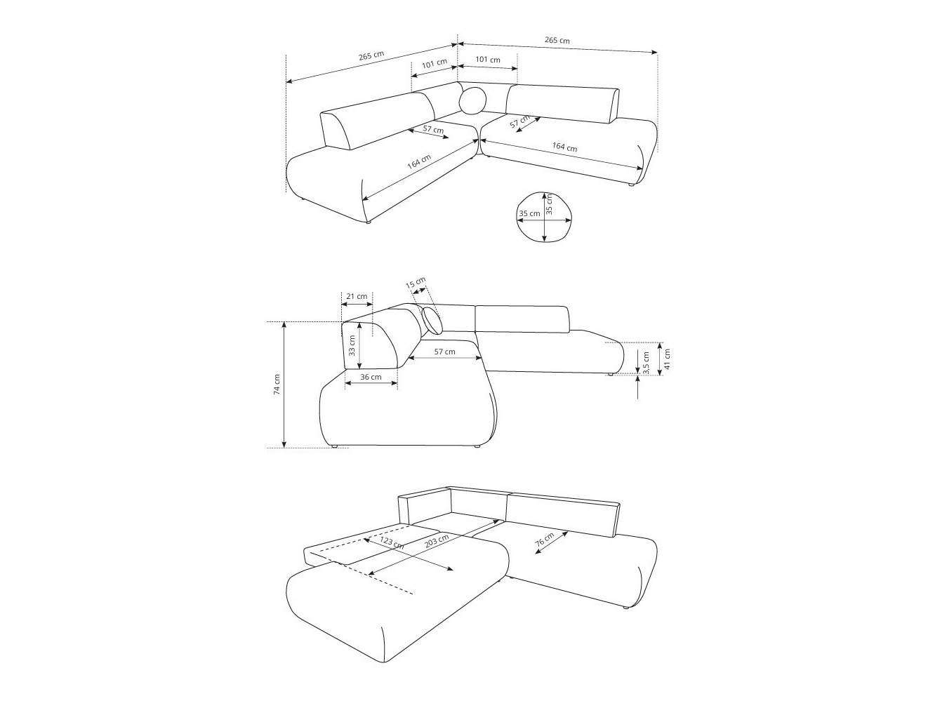 Canapé d'angle Kingston 186 (Vinci 14)
