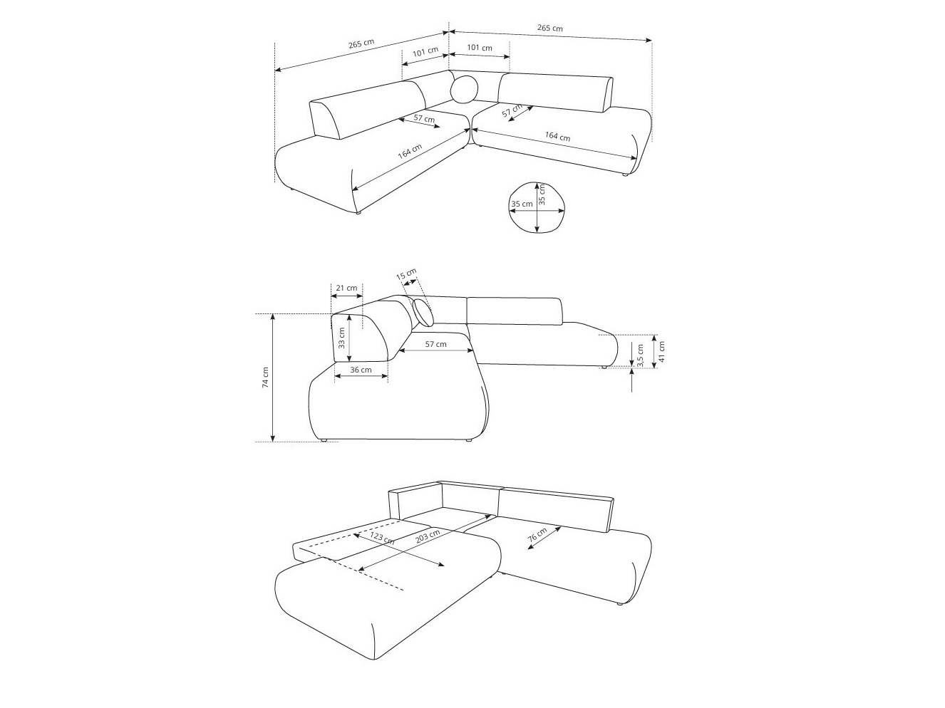 Canapé d'angle Kingston 186 (Vinci 26)