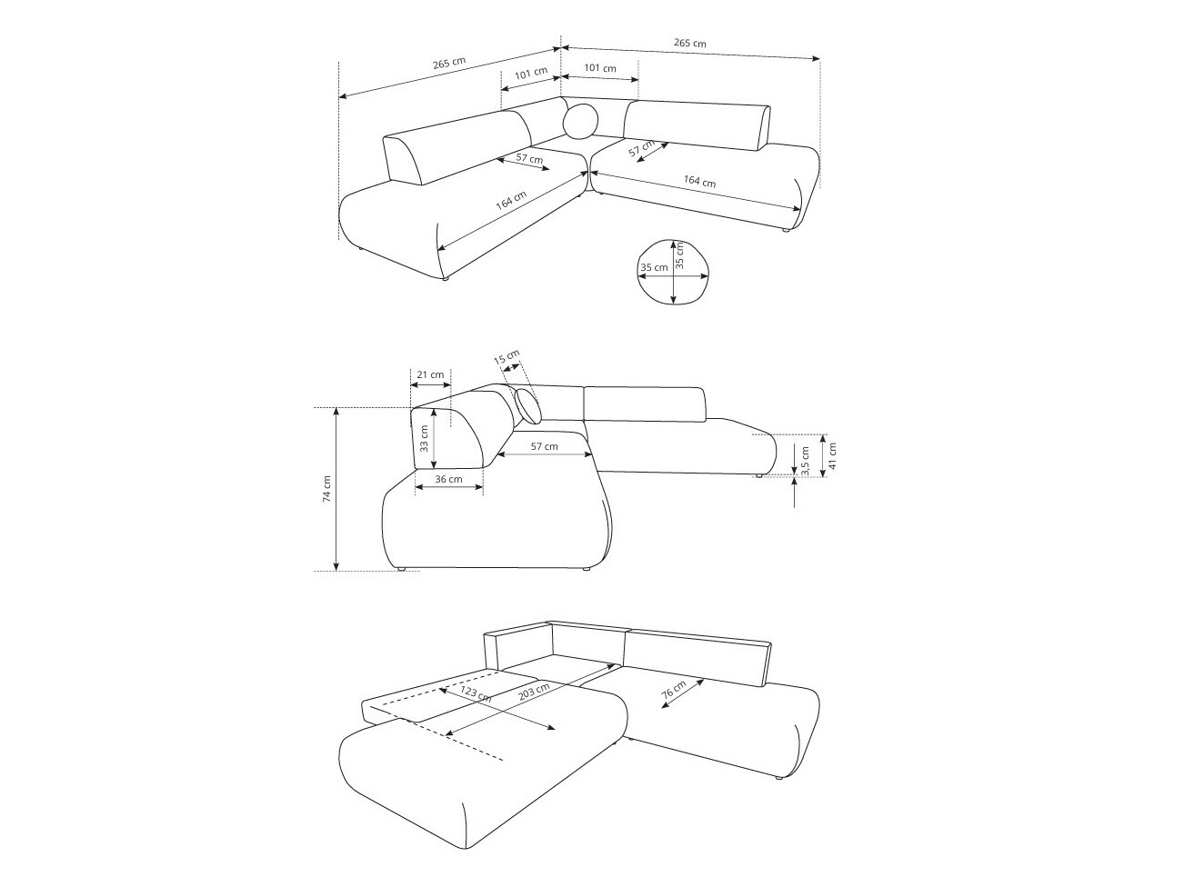 Canapé d'angle Kingston 186 (Vinci 75)