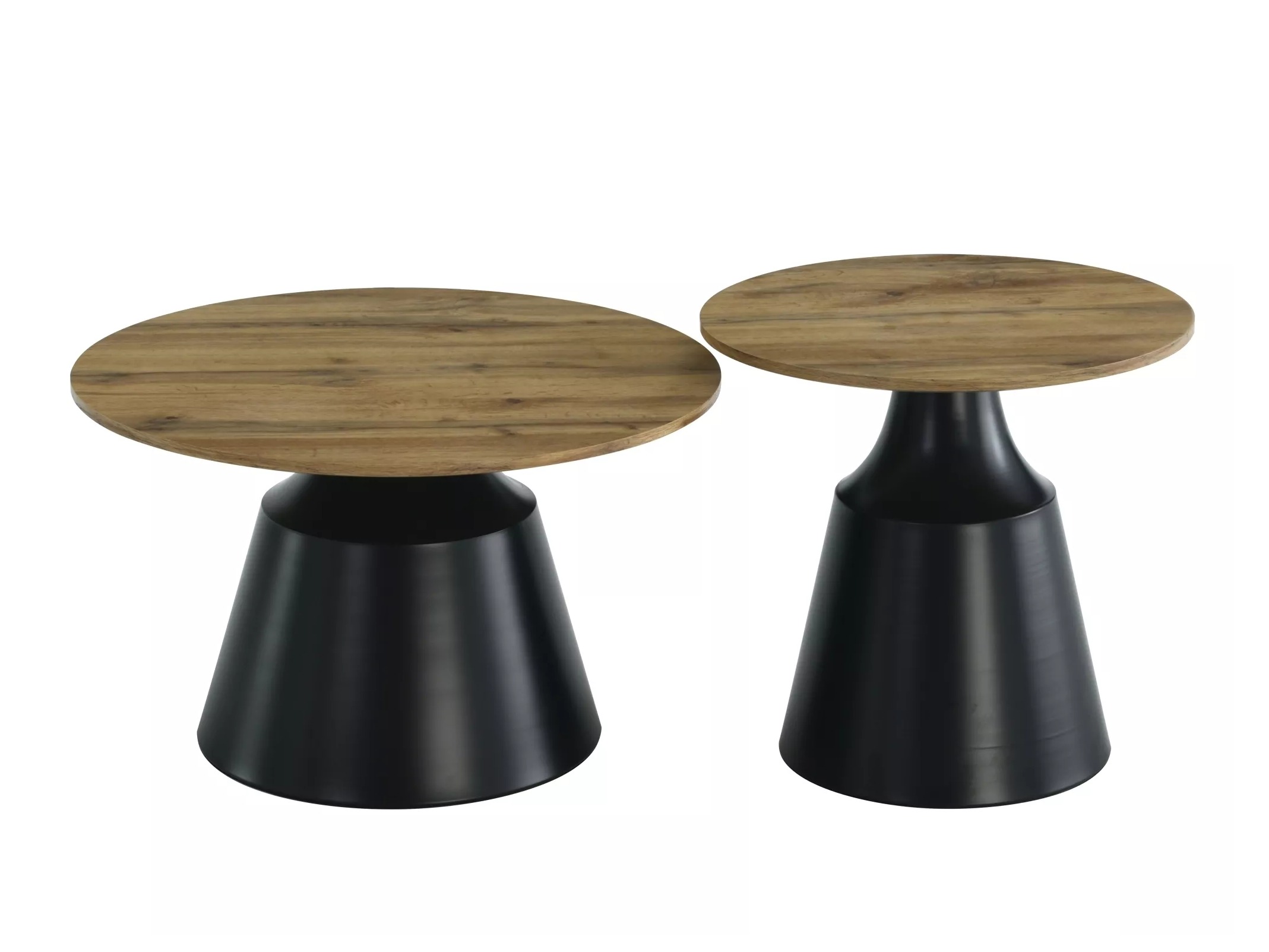 Ensemble tables basses Detroit 908 (Noir + Chêne Artisan)
