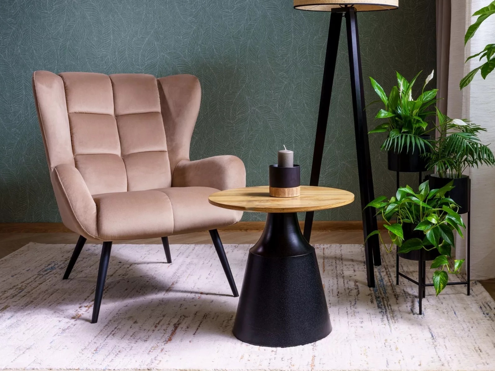 Ensemble tables basses Detroit 908 (Noir + Chêne Artisan)