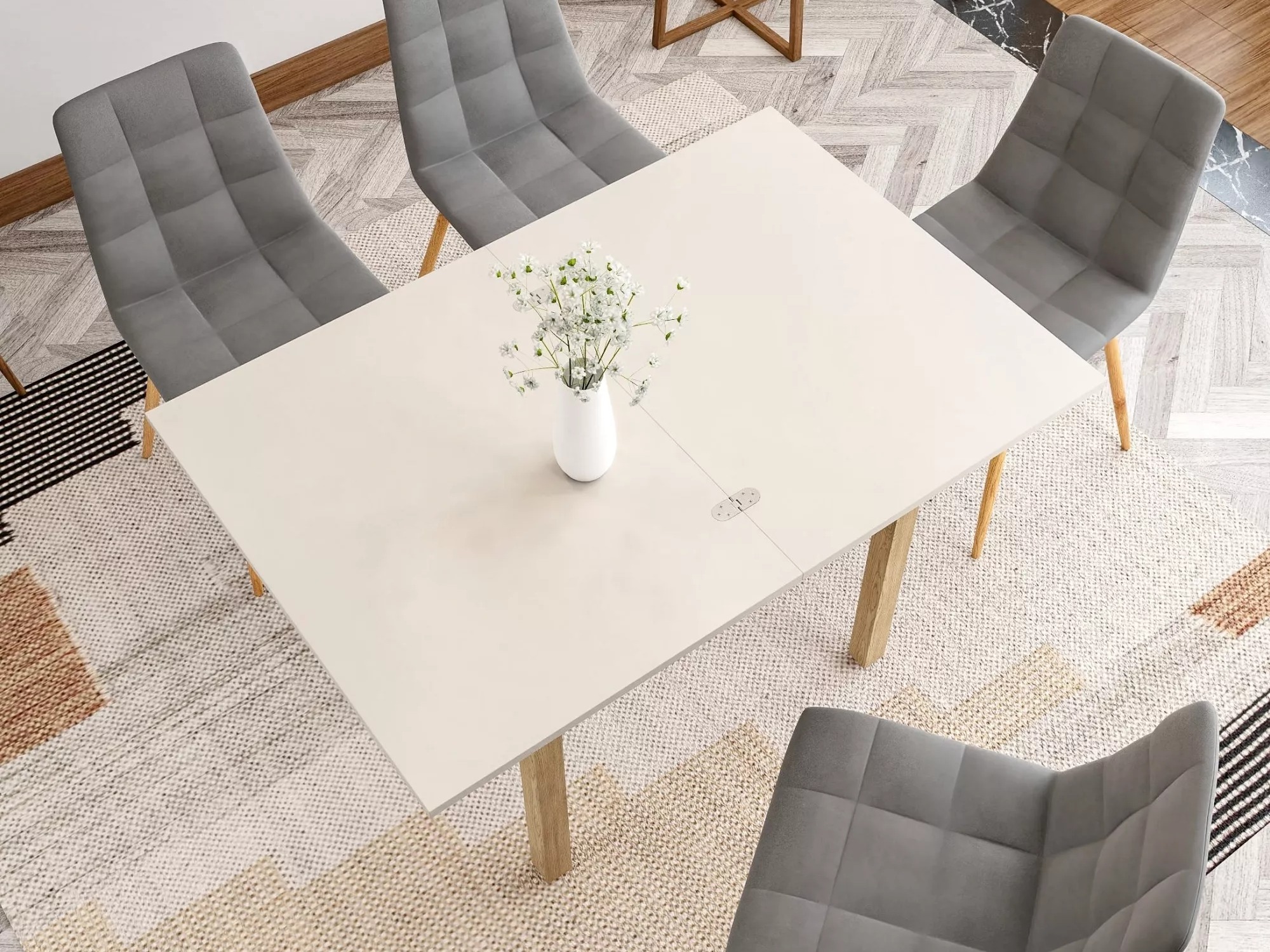 Table Detroit 898 (Cachemire + Chêne)