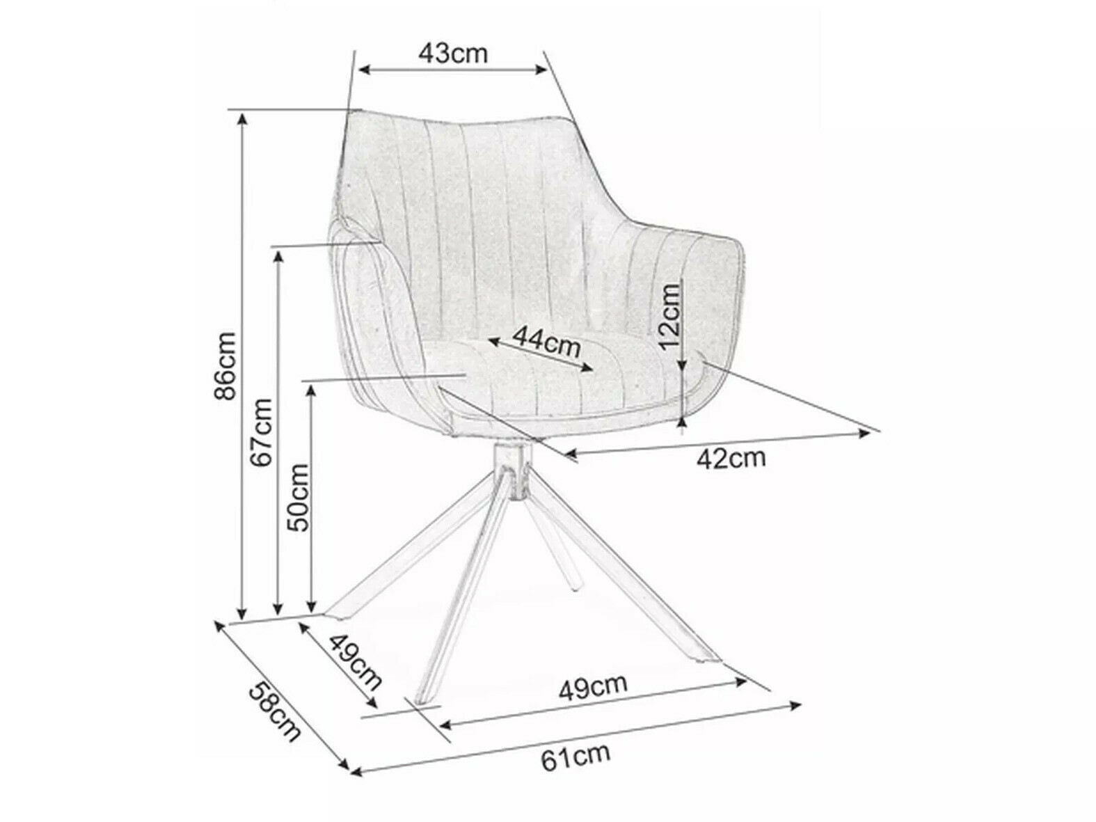 Chaise Detroit 134 (Beige clair)
