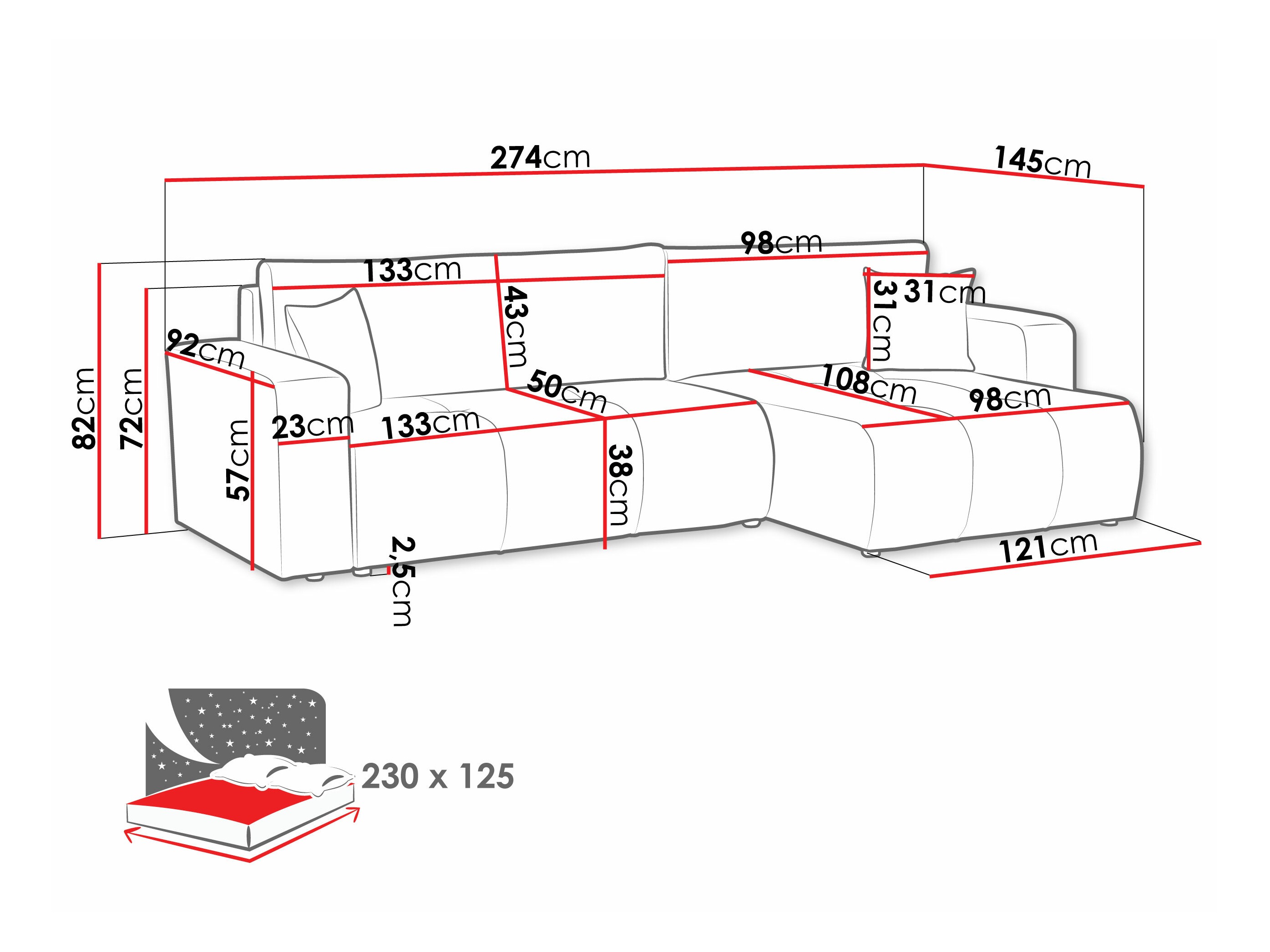 Canapé d'angle Comfivo Laurus I (Velo 626)