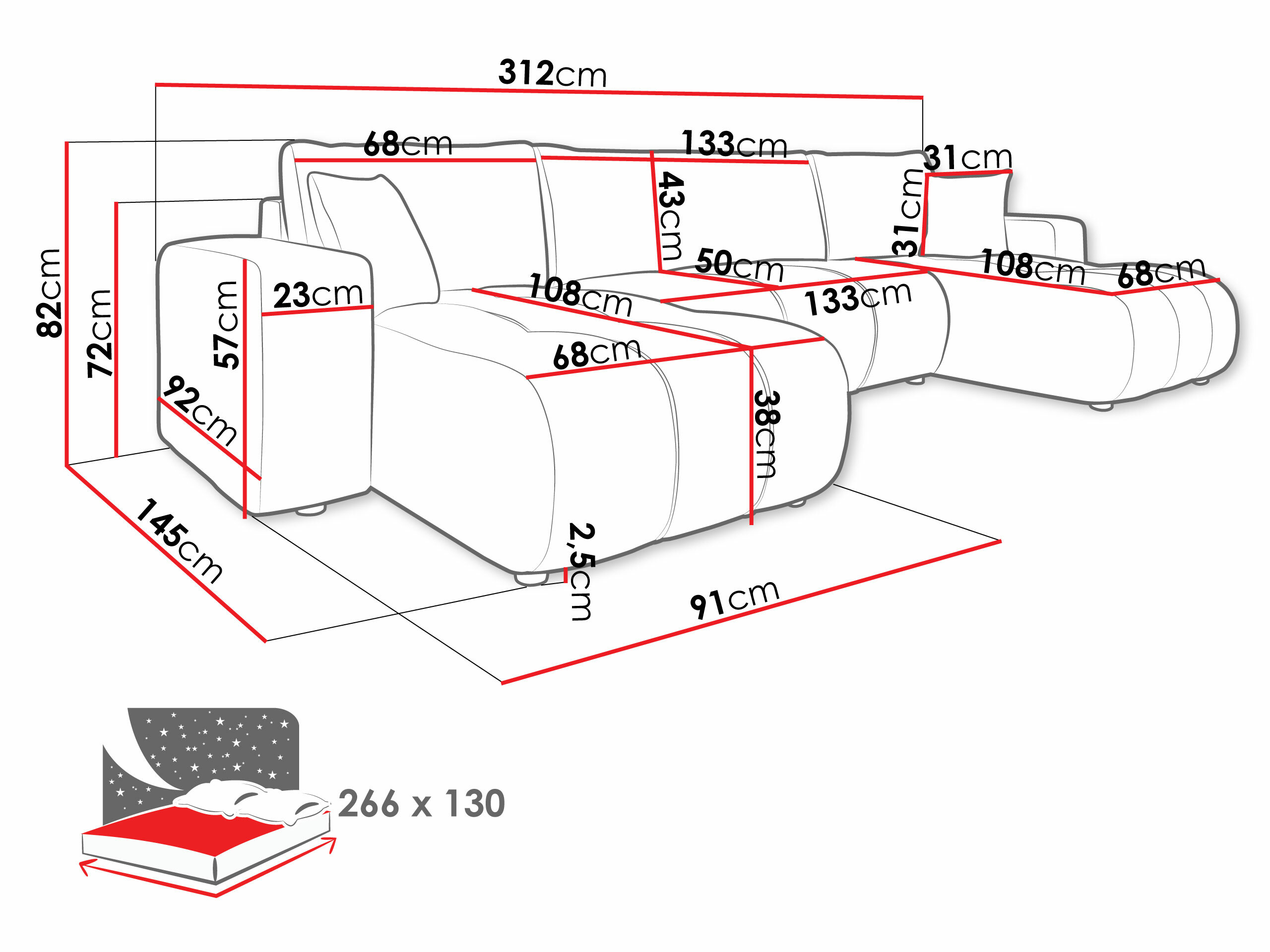 Canapé d'angle Comfivo Laurus II (Velo 635)