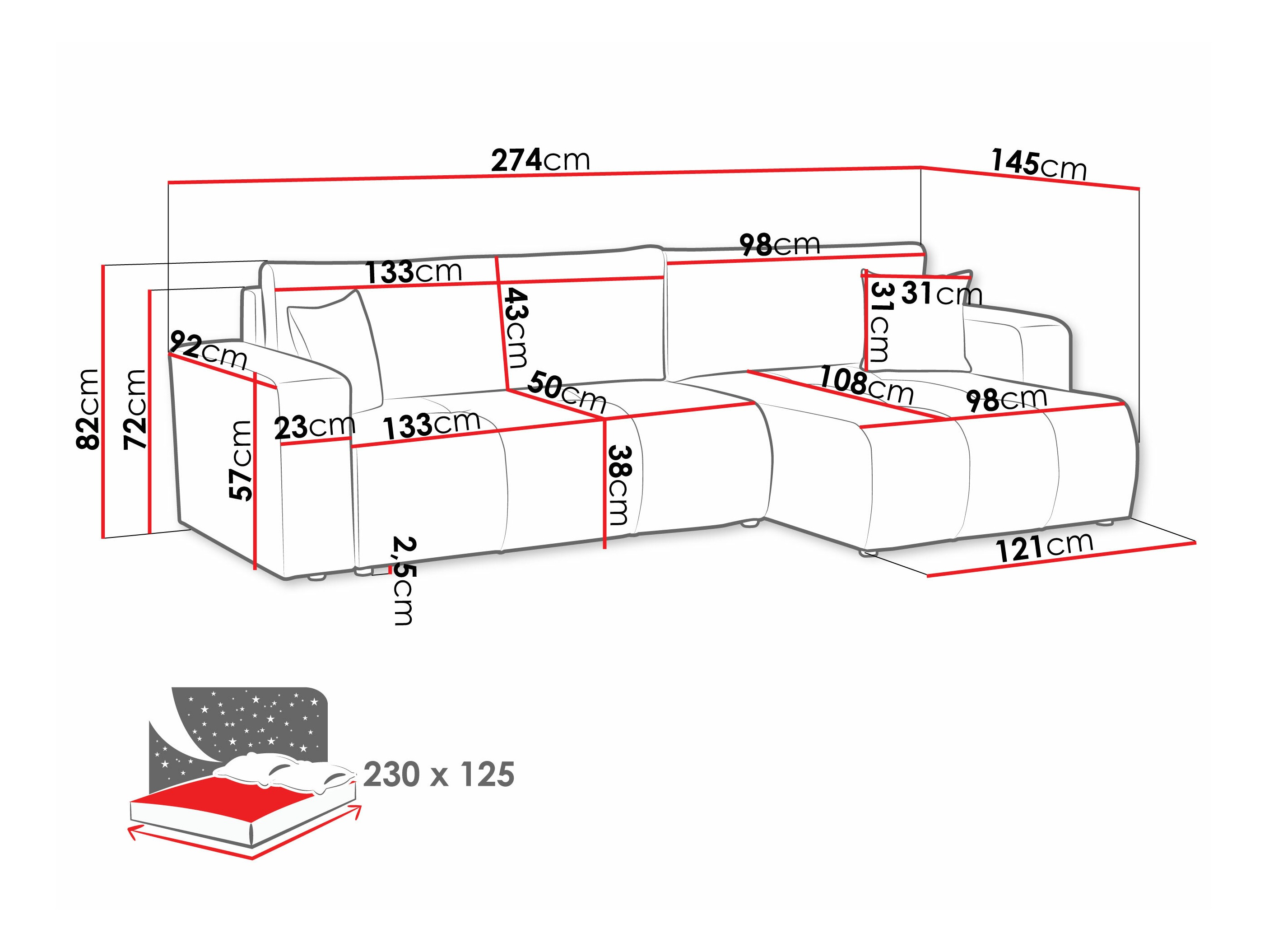 Canapé d'angle Comfivo Laurus I (Velo 635)