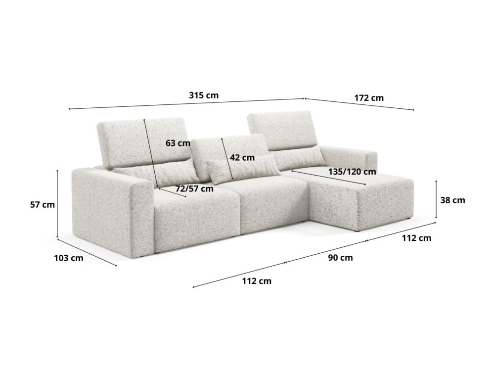 Canapé d'angle modulaire Virorle 100 (Puente 52)