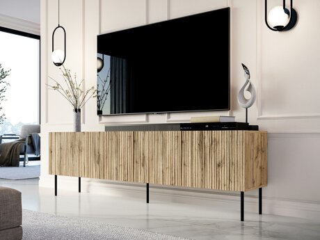 Meuble TV Lorelbo 103 (Chêne wotan + Noir)
