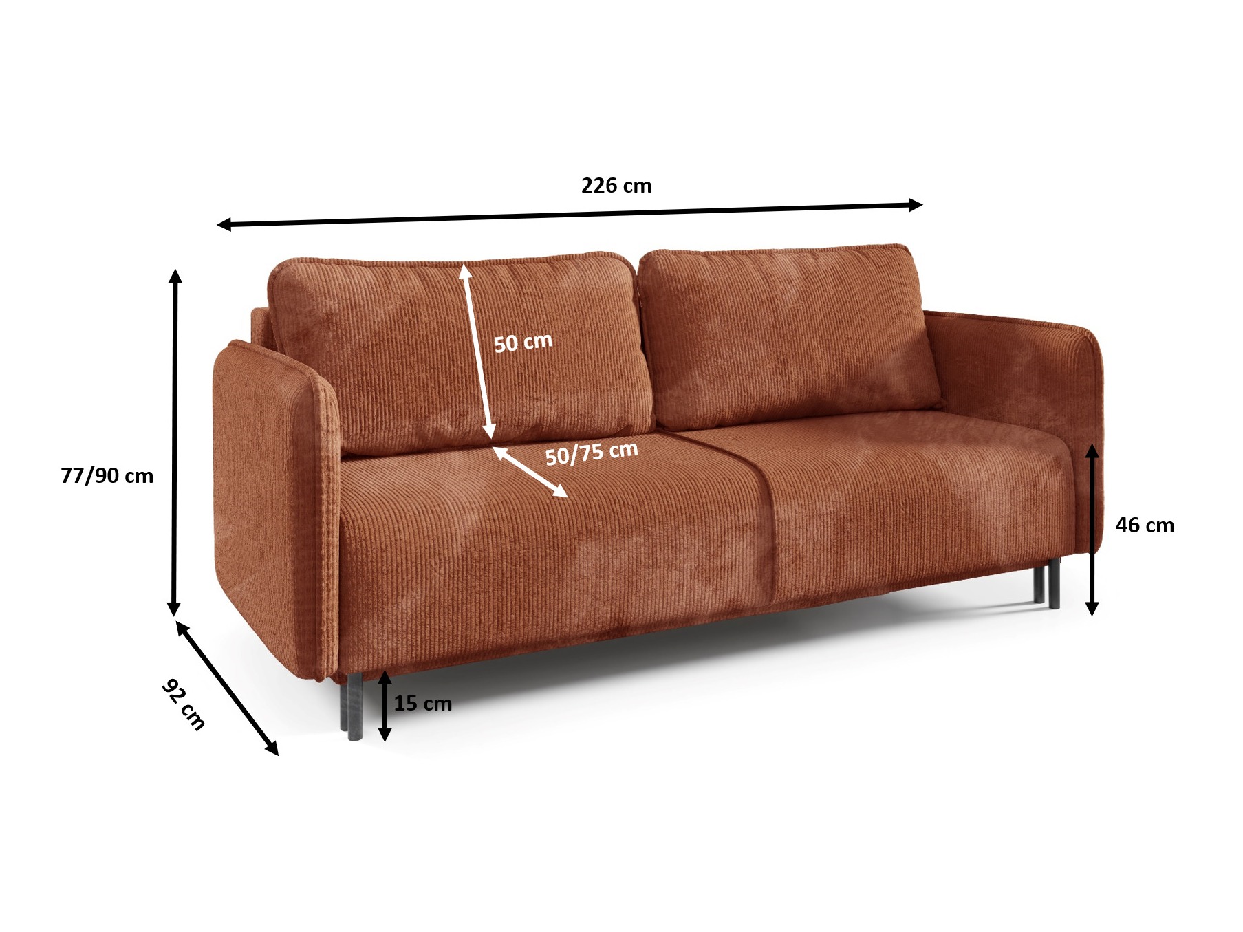 Canapé convertible Franklin 121 (Poso 01)