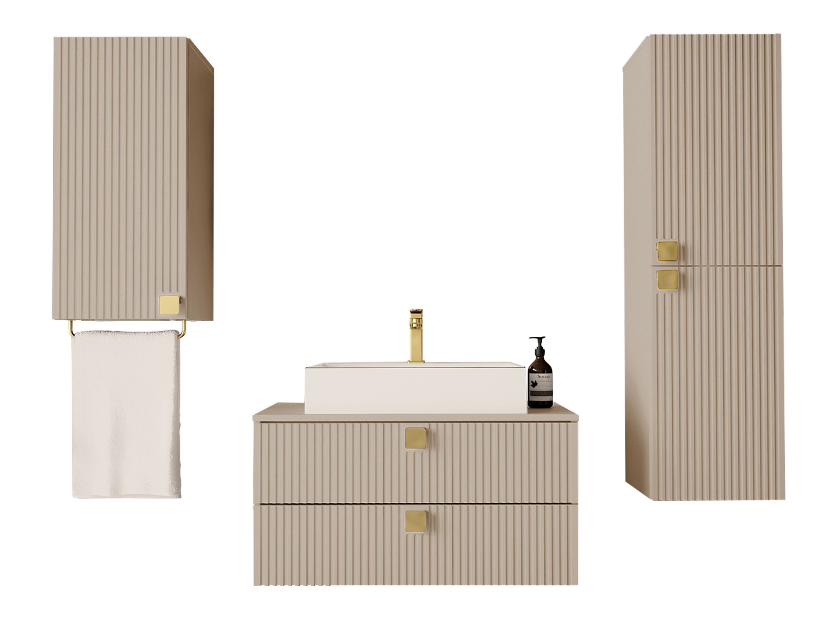 Ensemble de salle de bain Panium II (Brun clair)