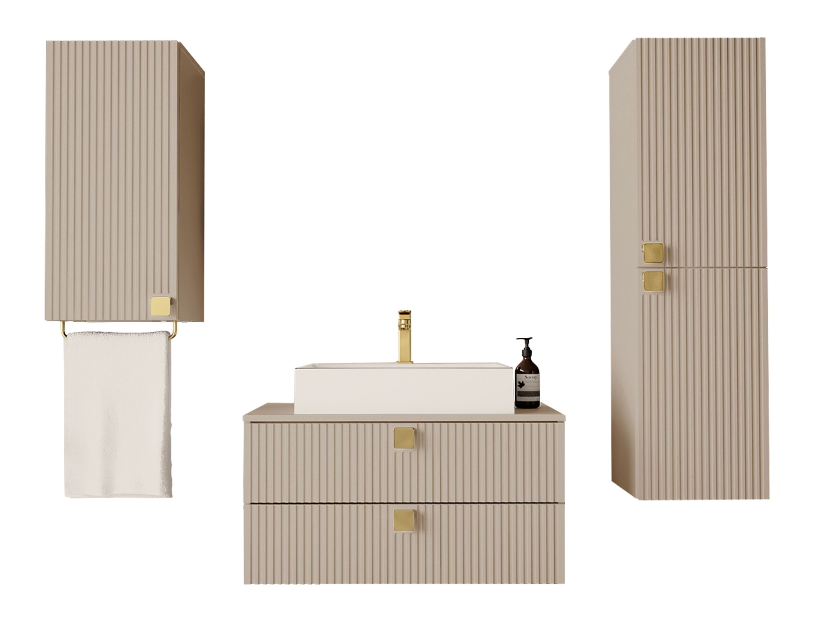 Ensemble de salle de bain Panium II (Brun clair)