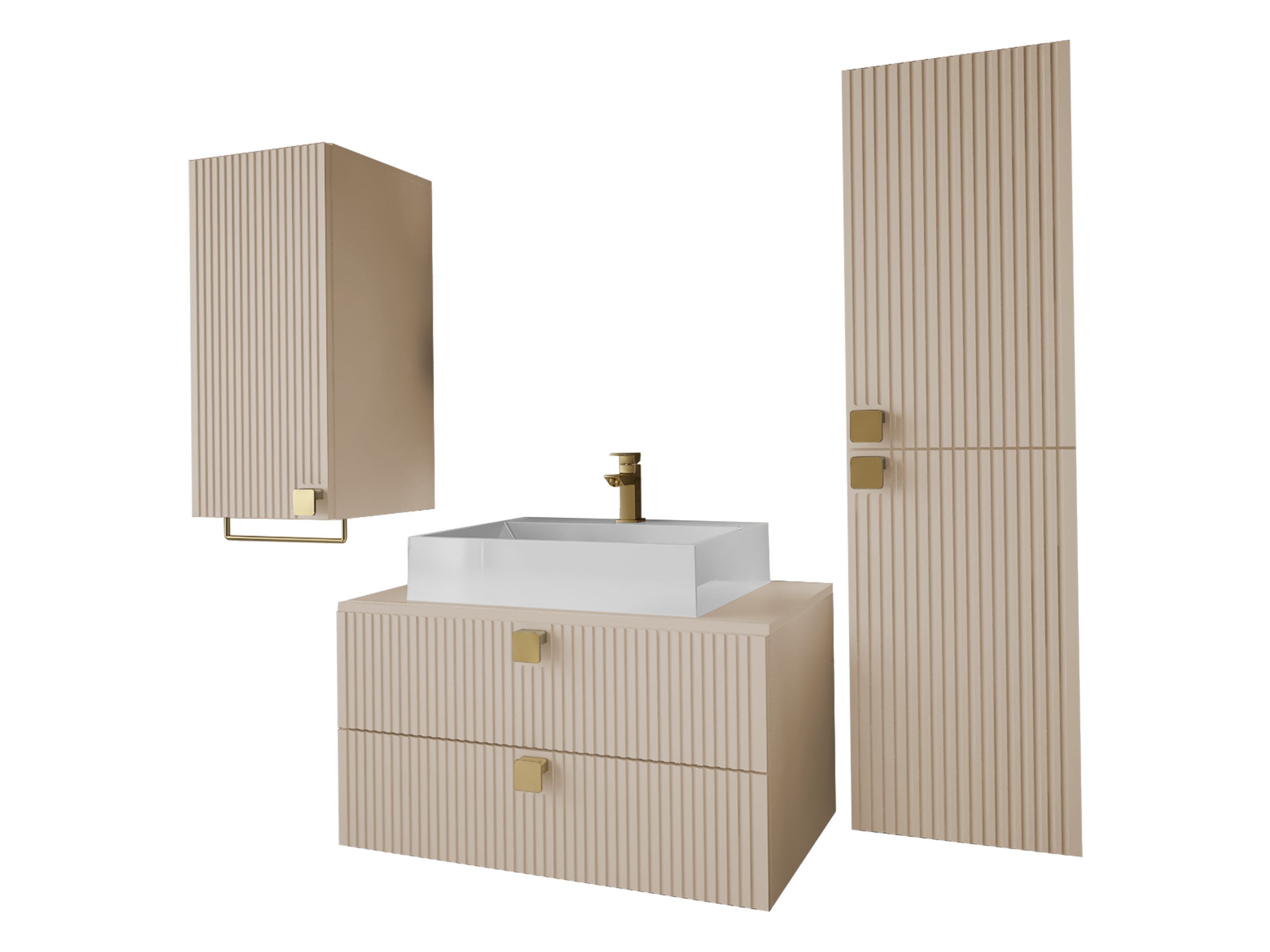 Ensemble de salle de bain Panium II (Brun clair)