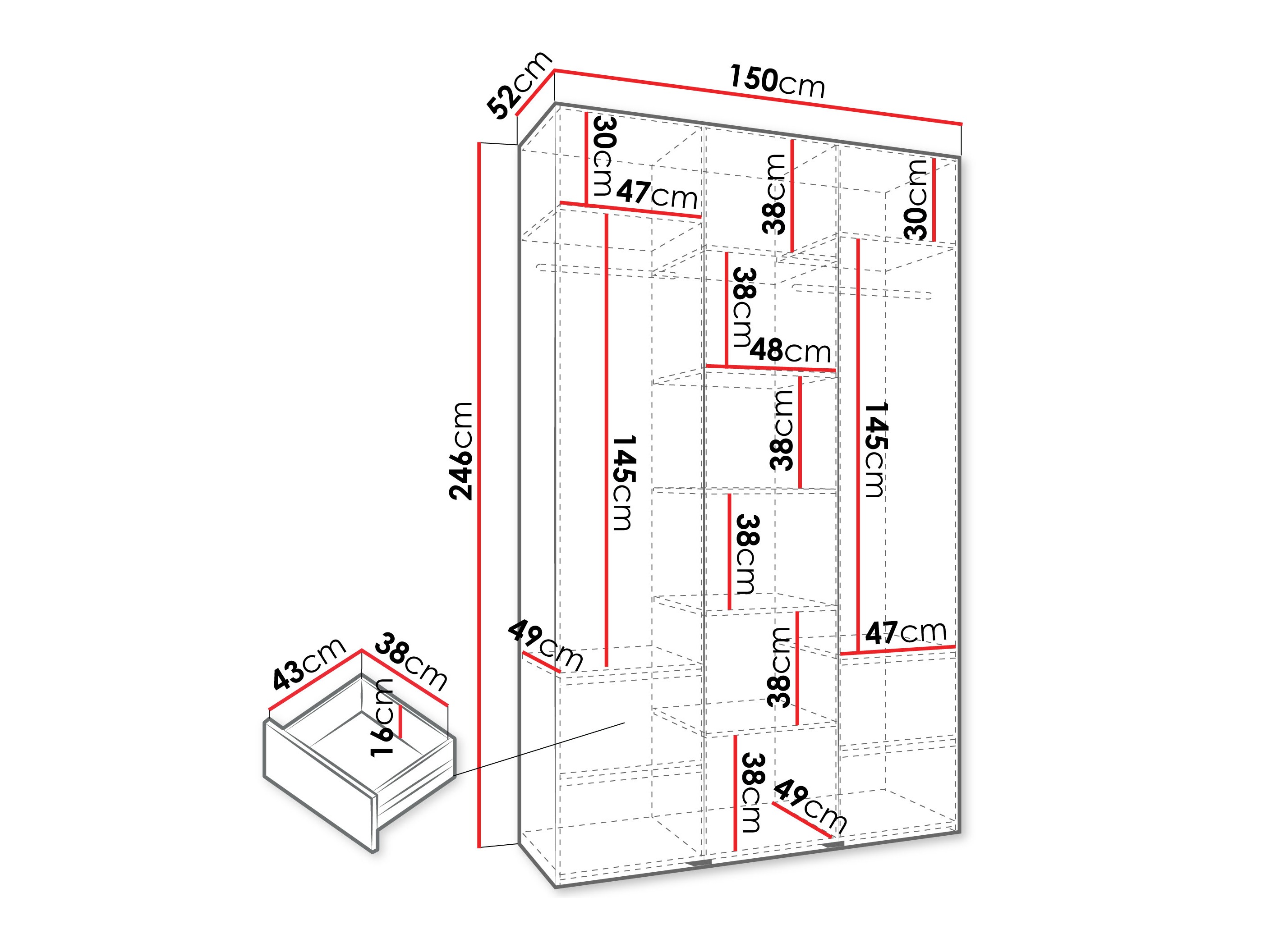 Armoire Hartford 563 (Cachemire)