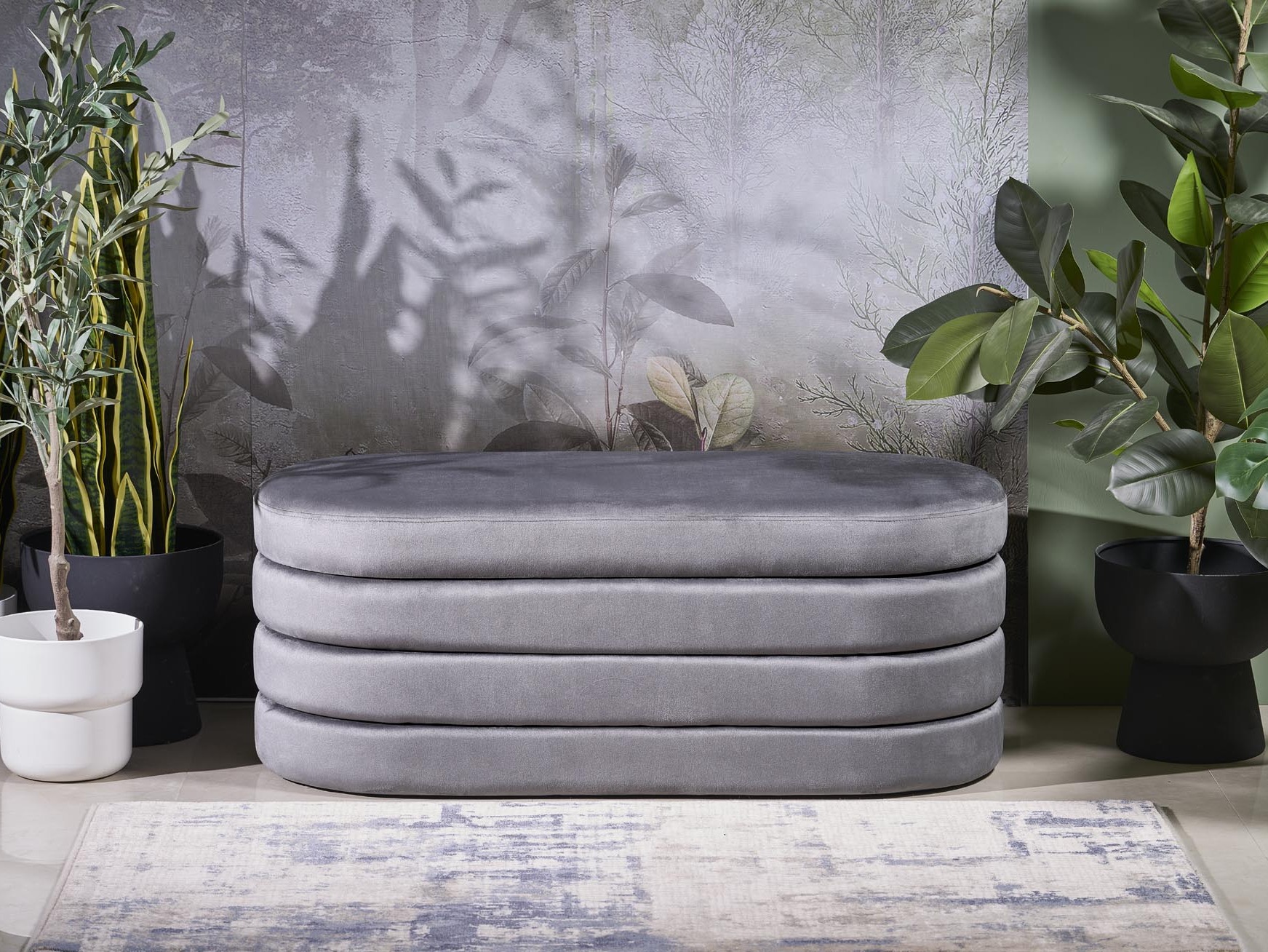 Banc rembourré Houston 2054 (Gris)