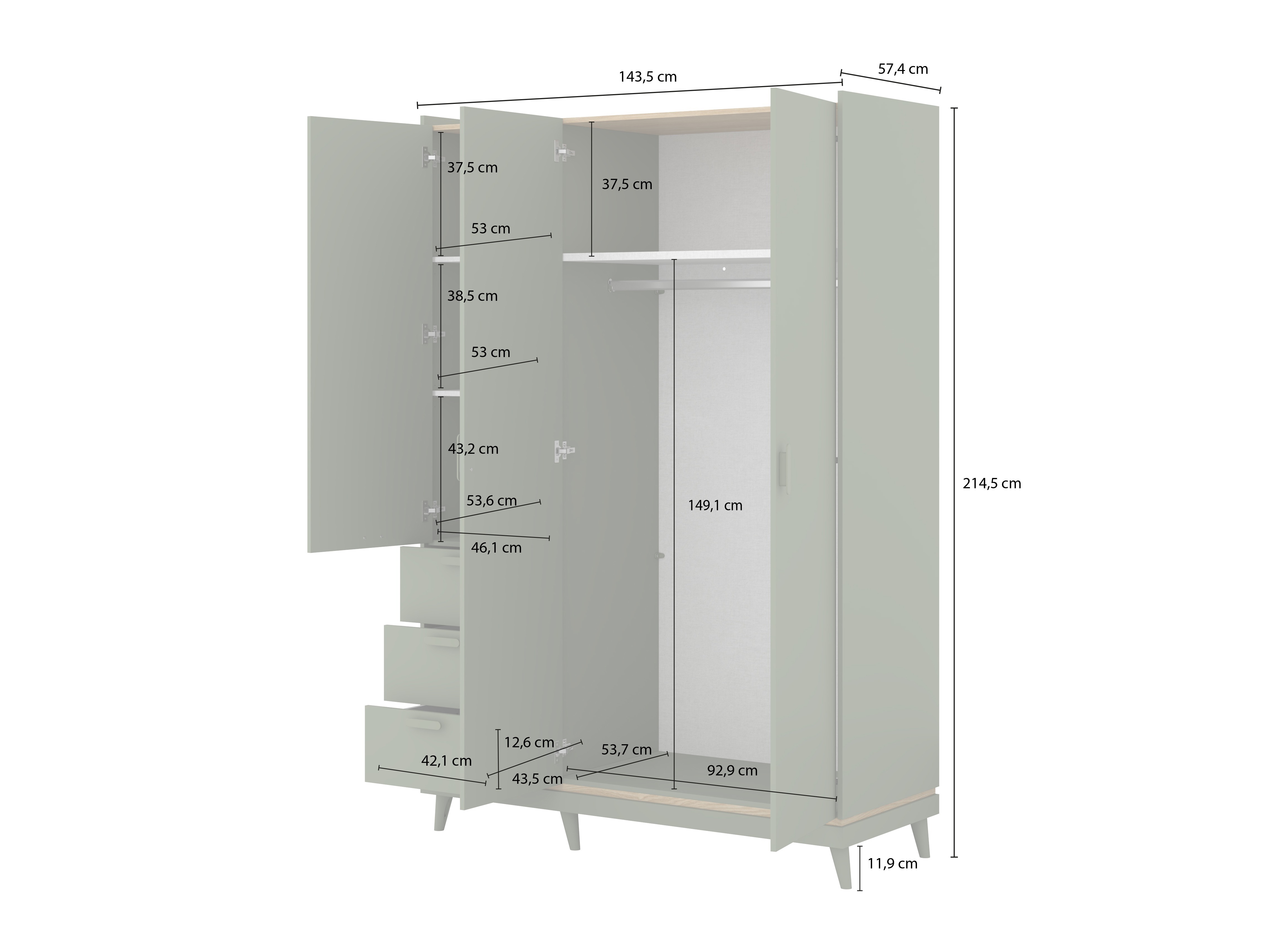 Armoire Fertalu 100 (Chêne + Orange)