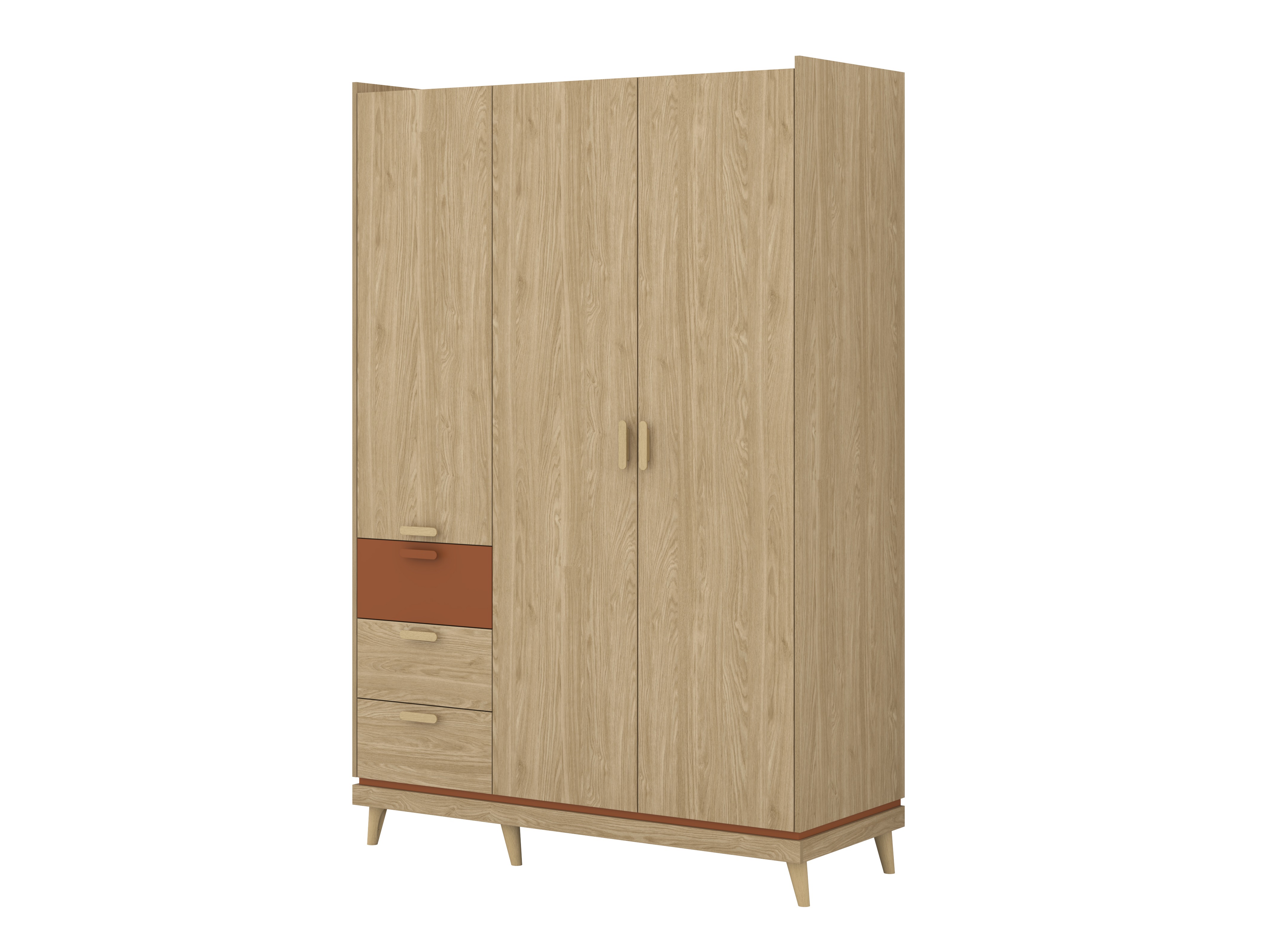 Armoire Fertalu 100 (Chêne + Orange)