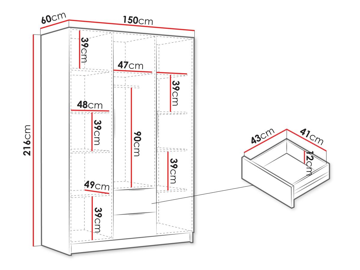 Armoire Closico 200 (Noir)