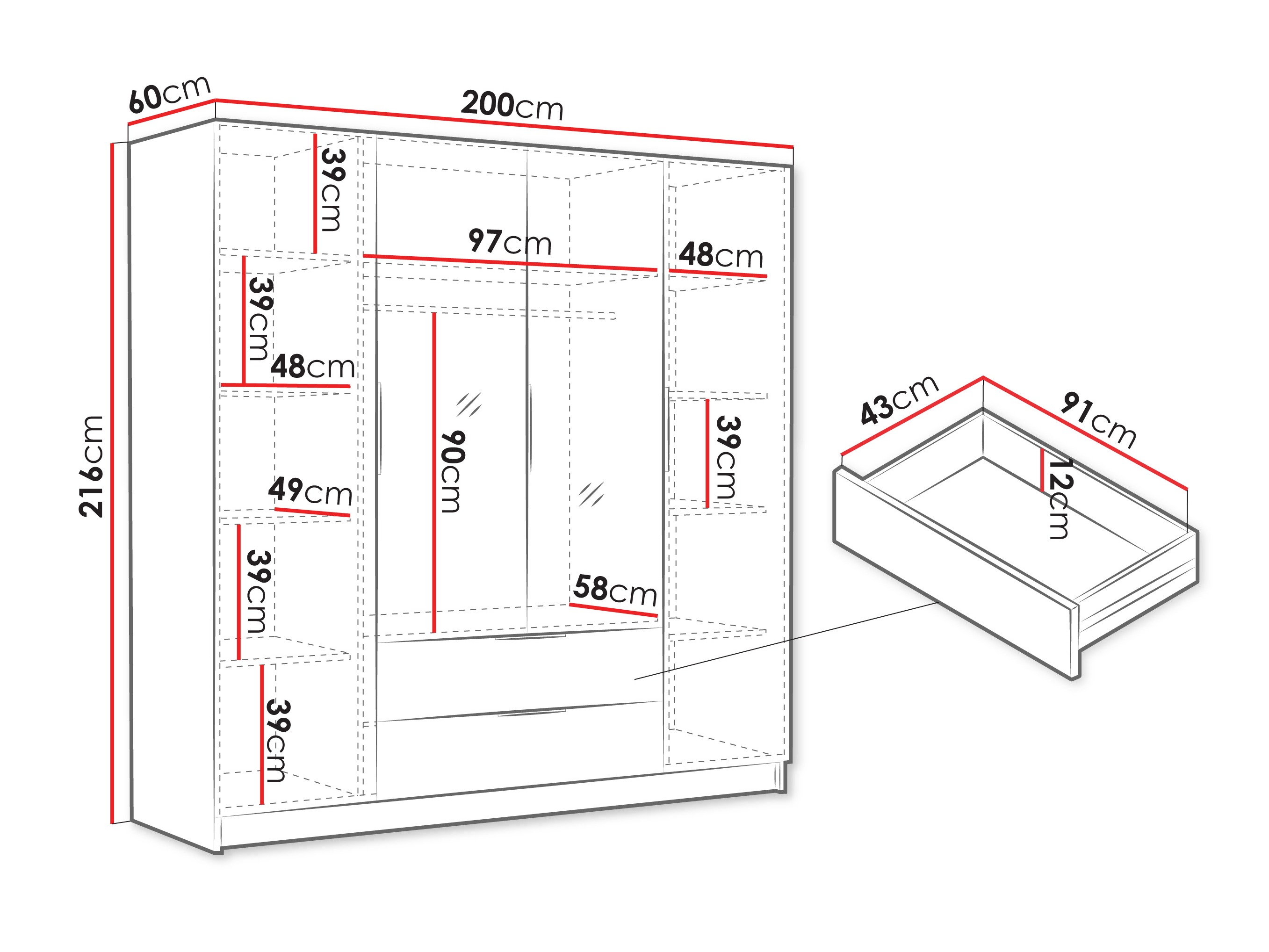 Armoire Closico 201 (Chêne)