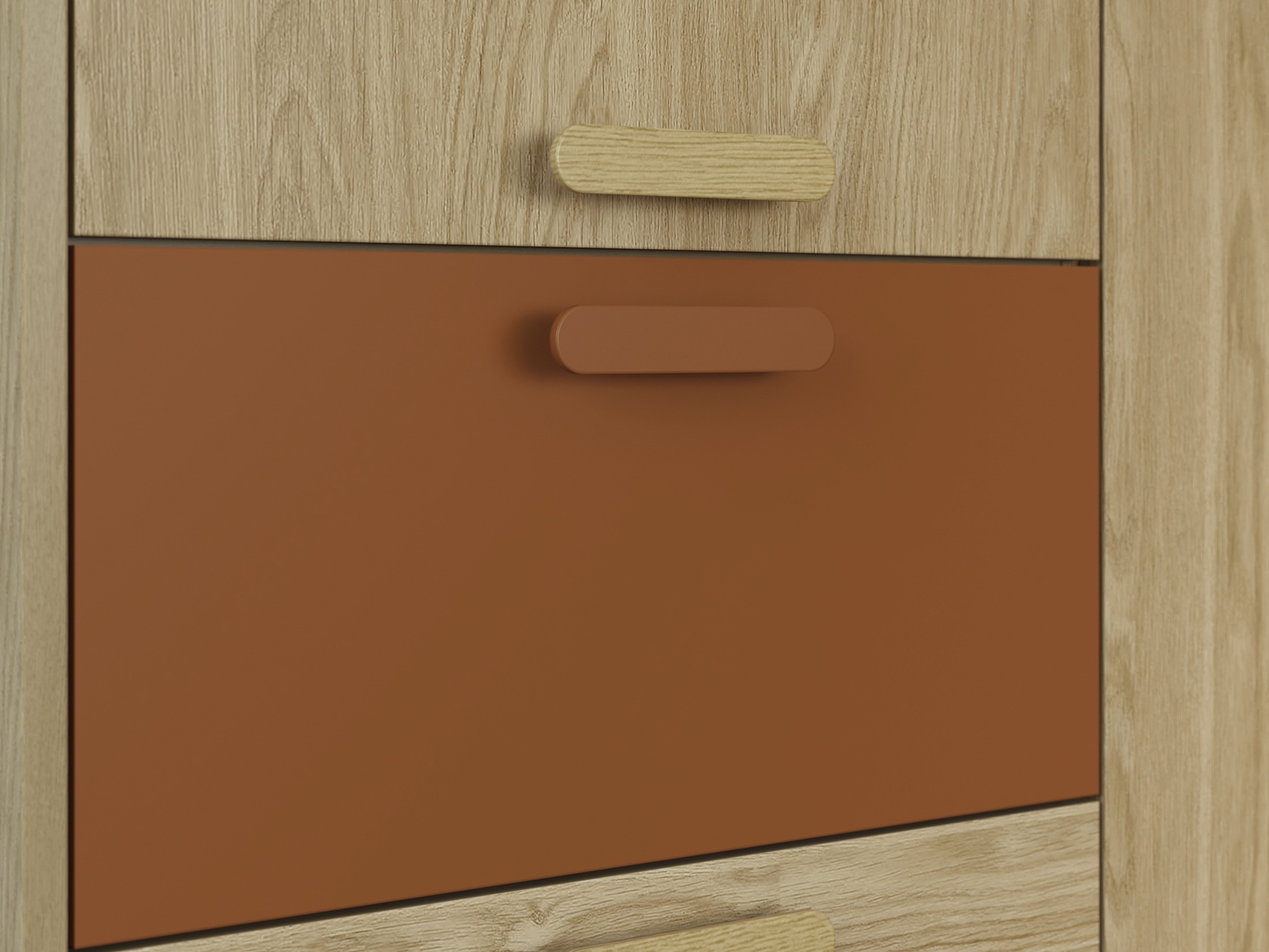 Armoire Fertalu 100 (Chêne + Orange)