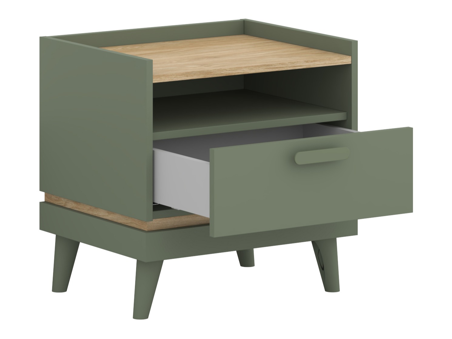 Table de chevet Fertalu 102 (Vert + Chêne)