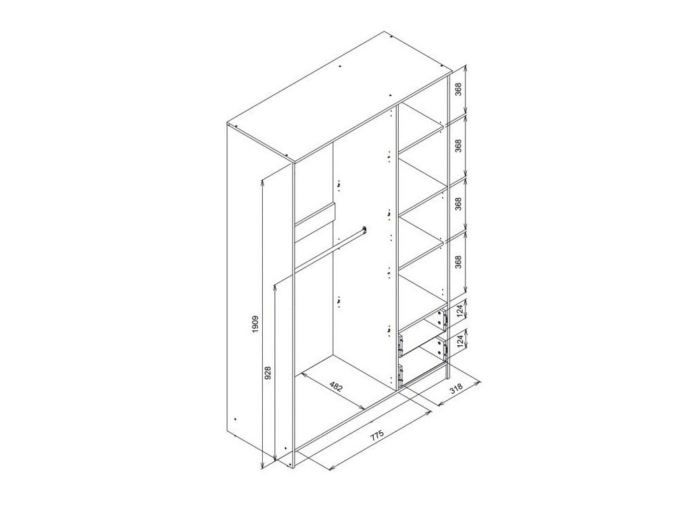 Armoire Orlando 222 (Blanc)