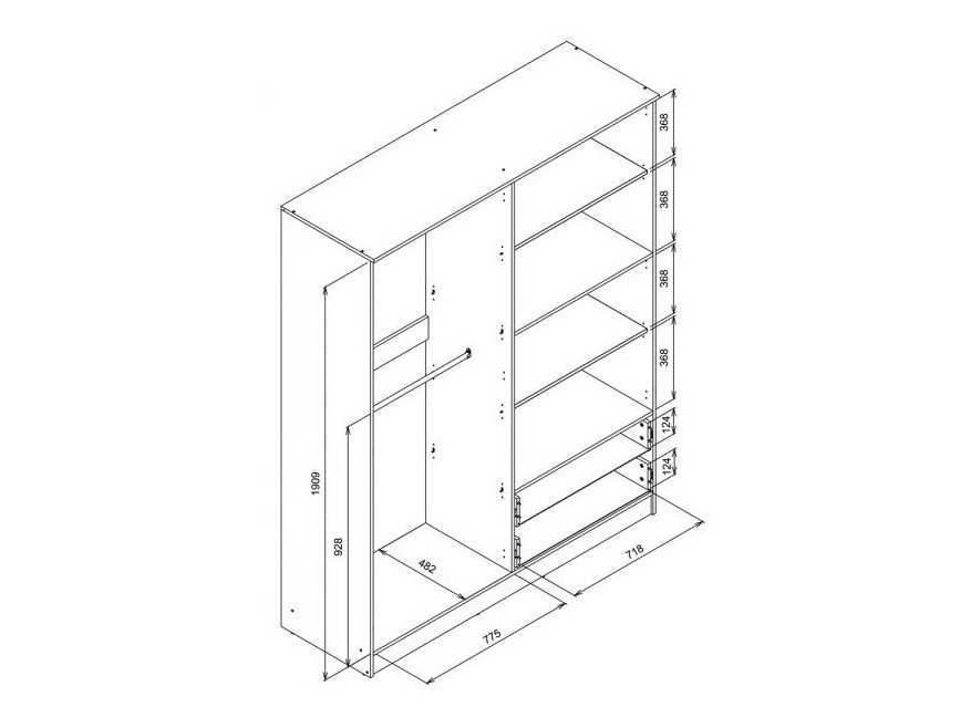 Armoire Orlando 223 (Blanc)