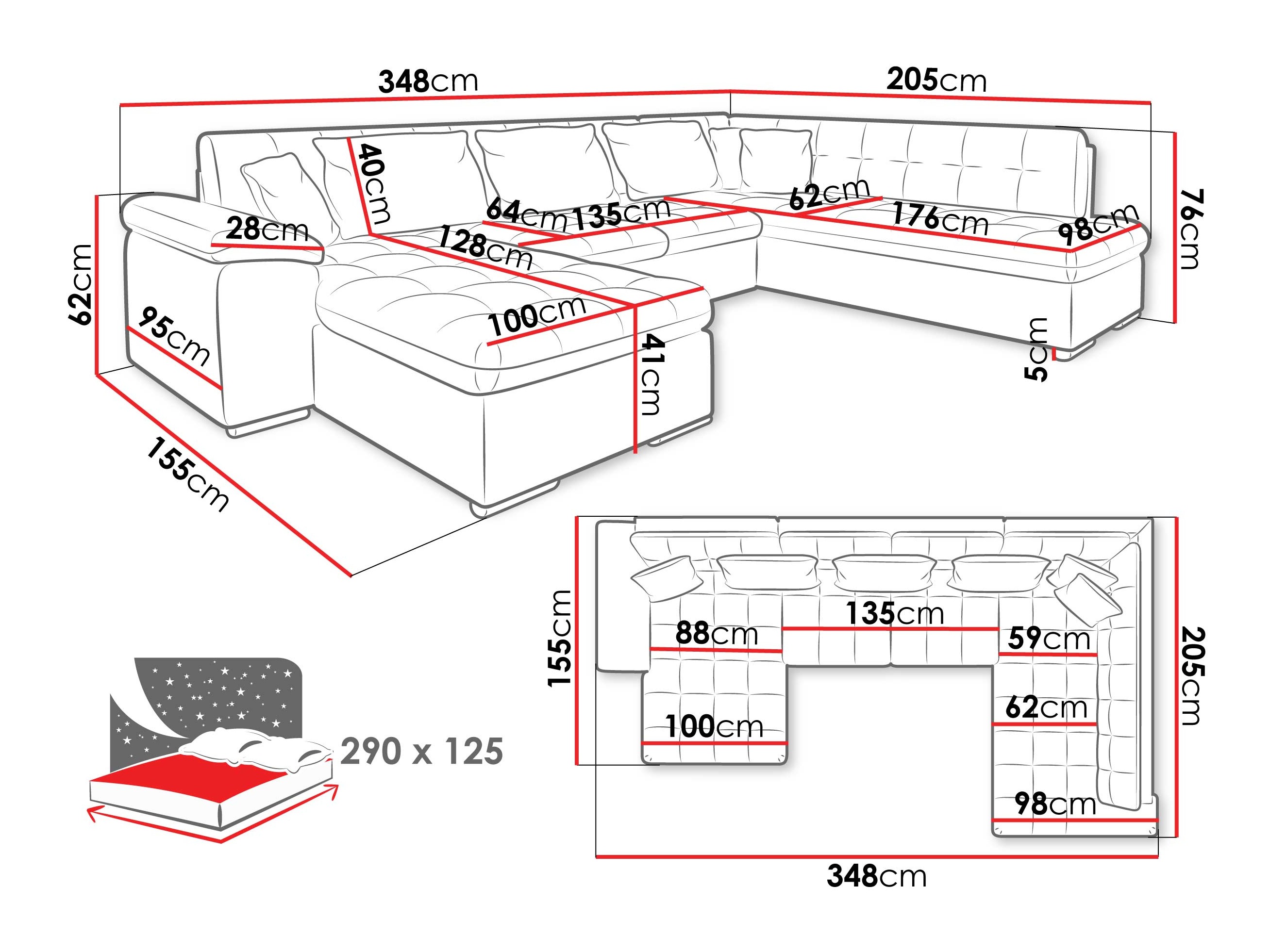 Canapé d'angle Comfivo Gemma V (Manza 22)