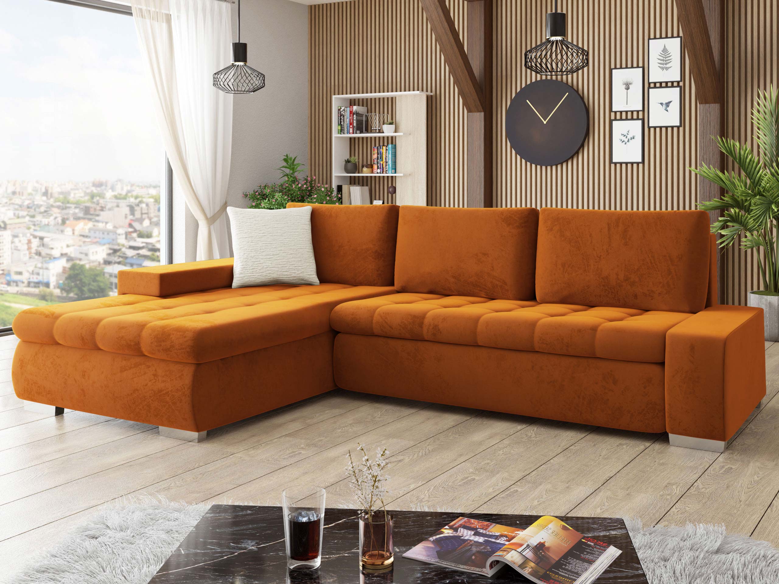 Canapé d'angle Comfivo Nitor II (Piano 21 + Mokka 03)