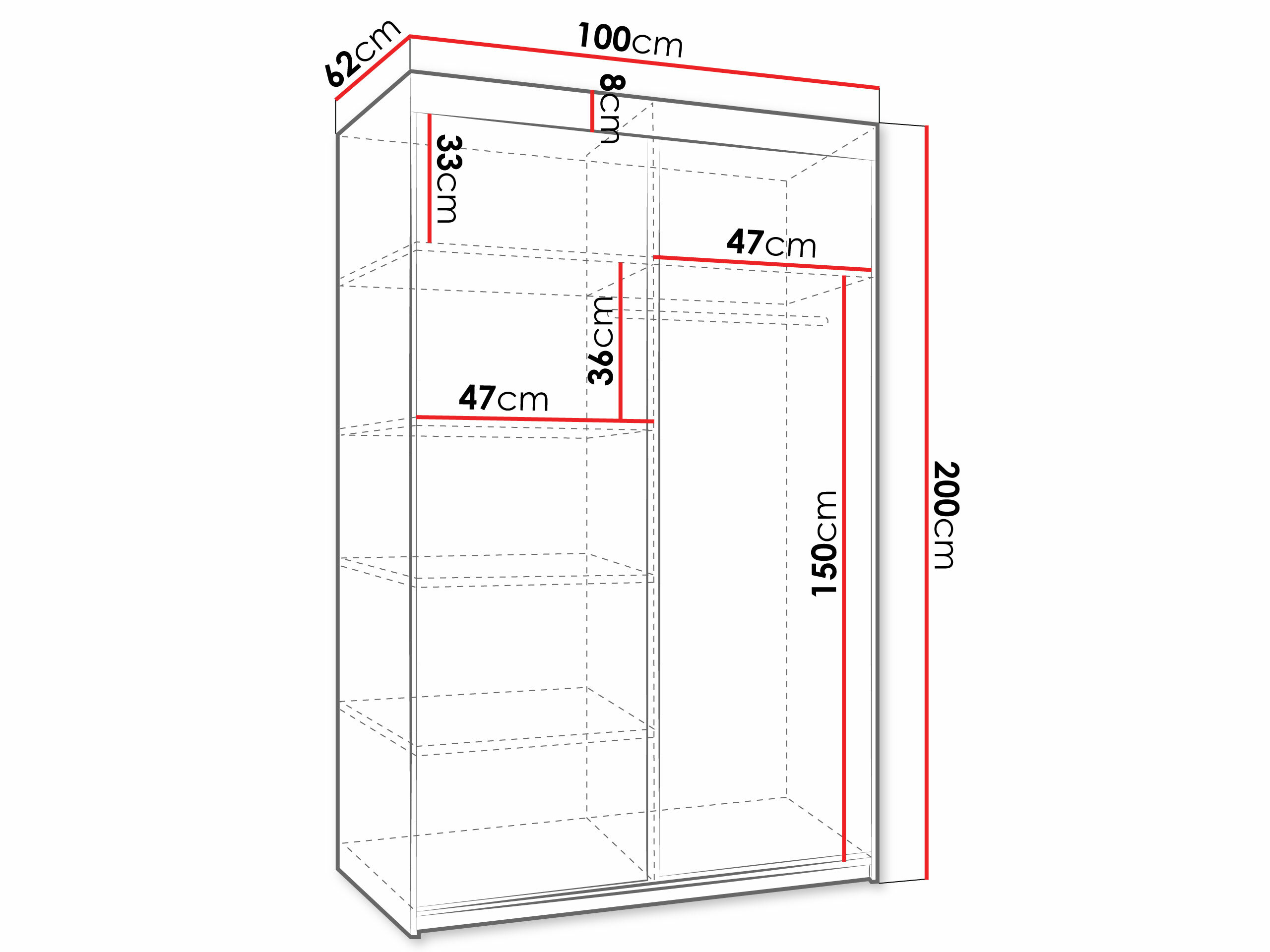 Armoire Dover 102 (Blanc)