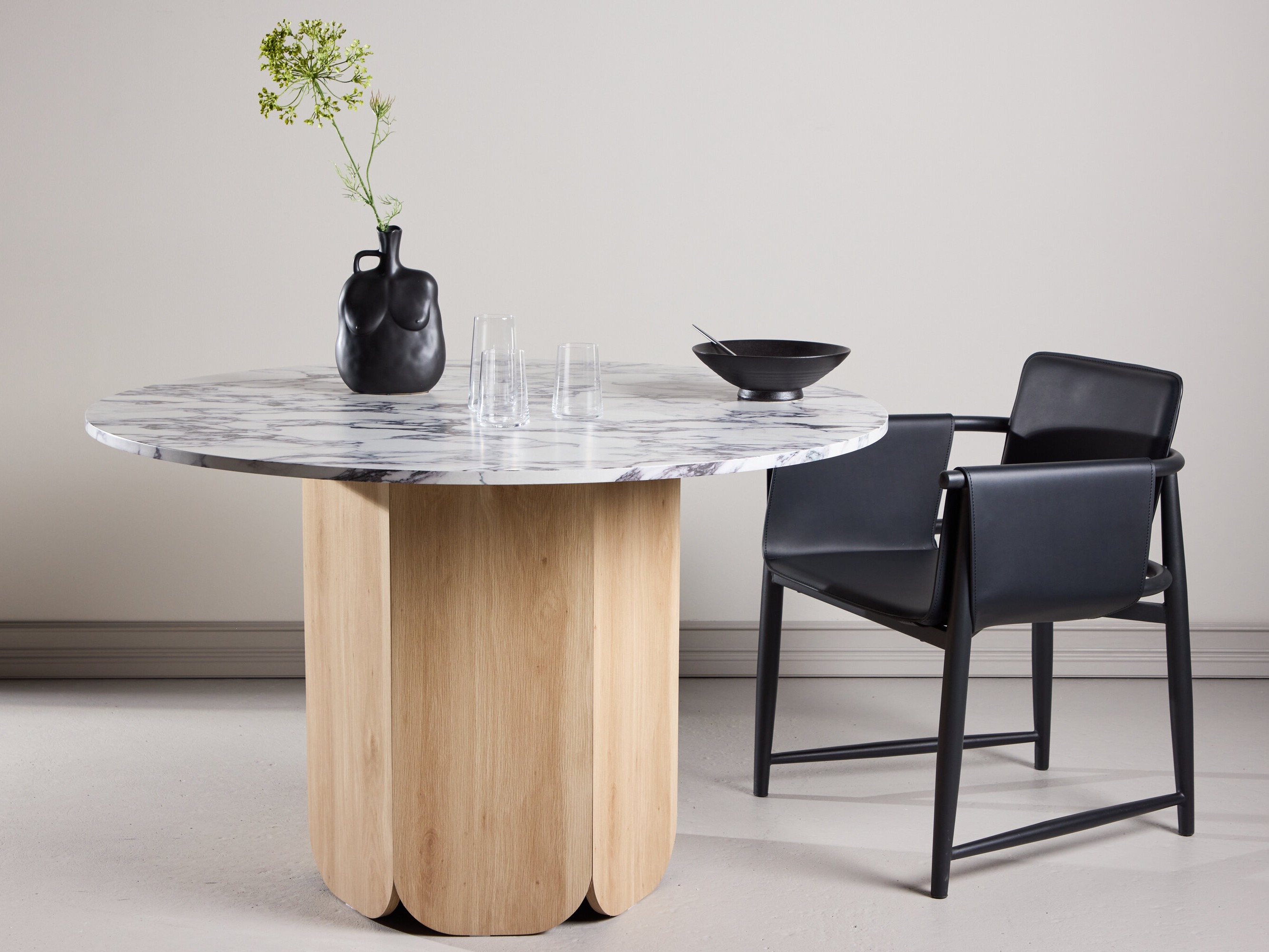 Table Dallas 4894 (Marbre gris + Brun clair)