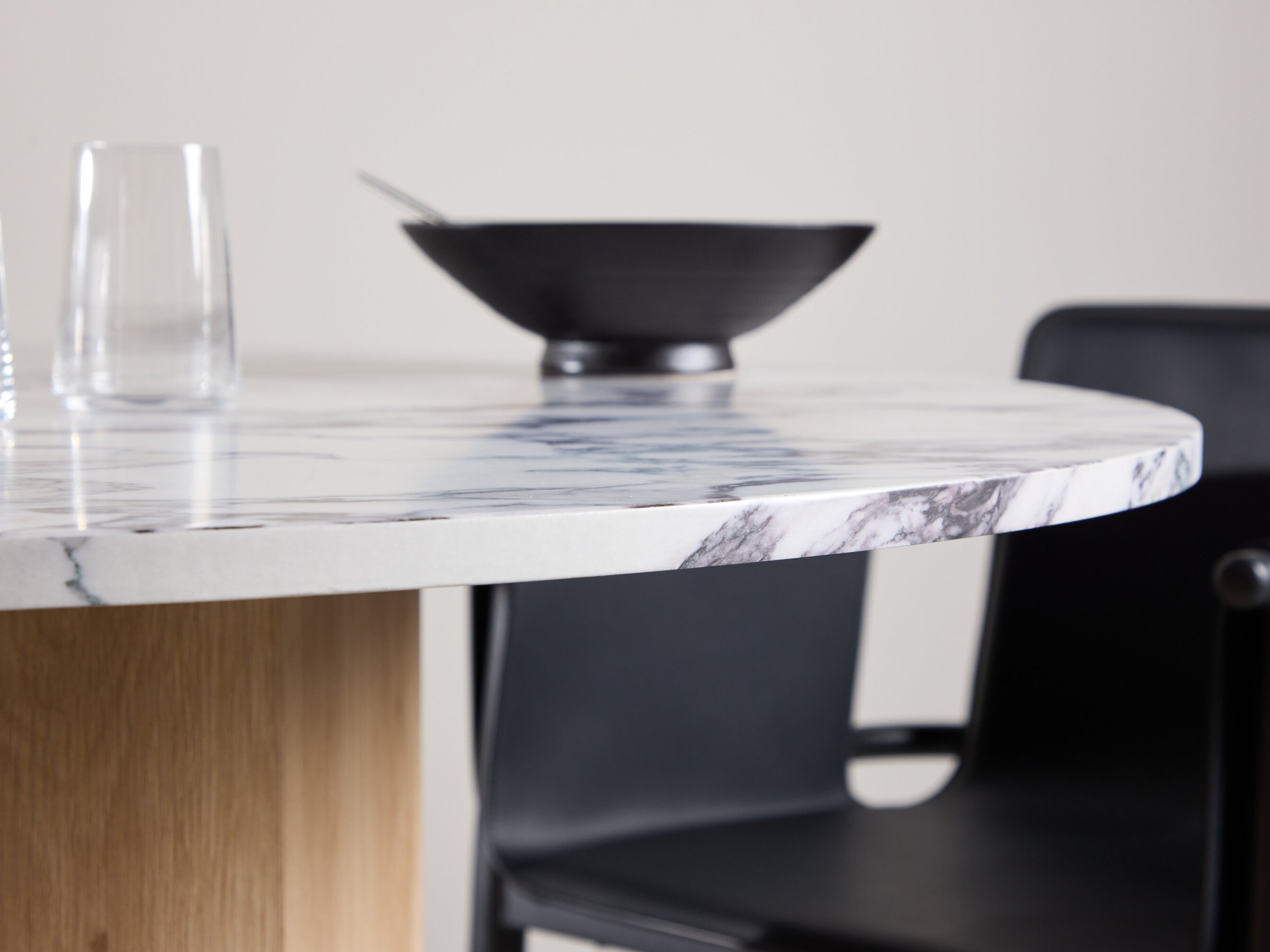 Table Dallas 4894 (Marbre gris + Brun clair)