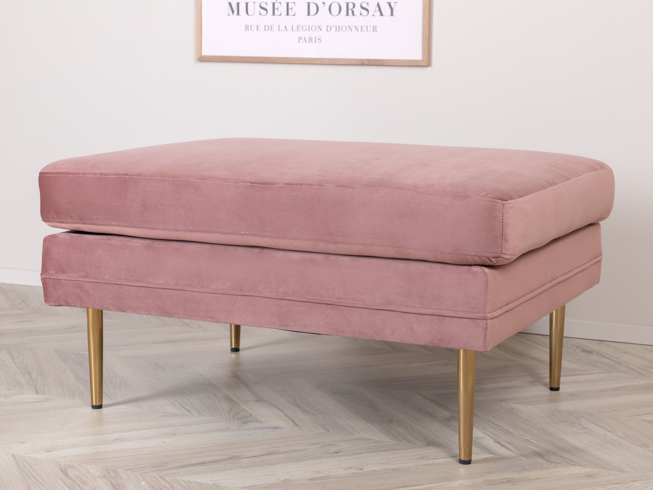 Banc rembourré Dallas 2653 (Rose + Doré)