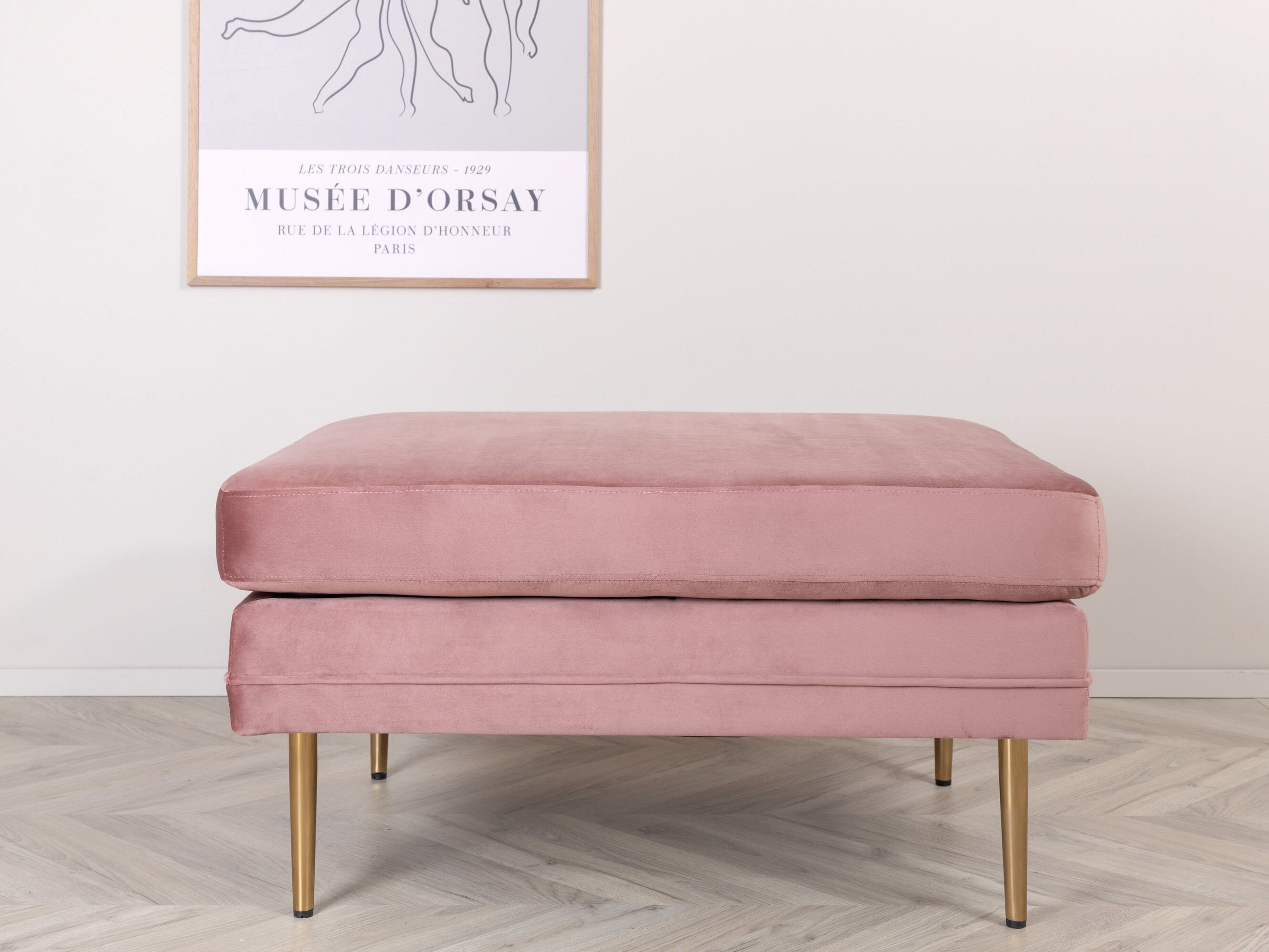 Banc rembourré Dallas 2653 (Rose + Doré)