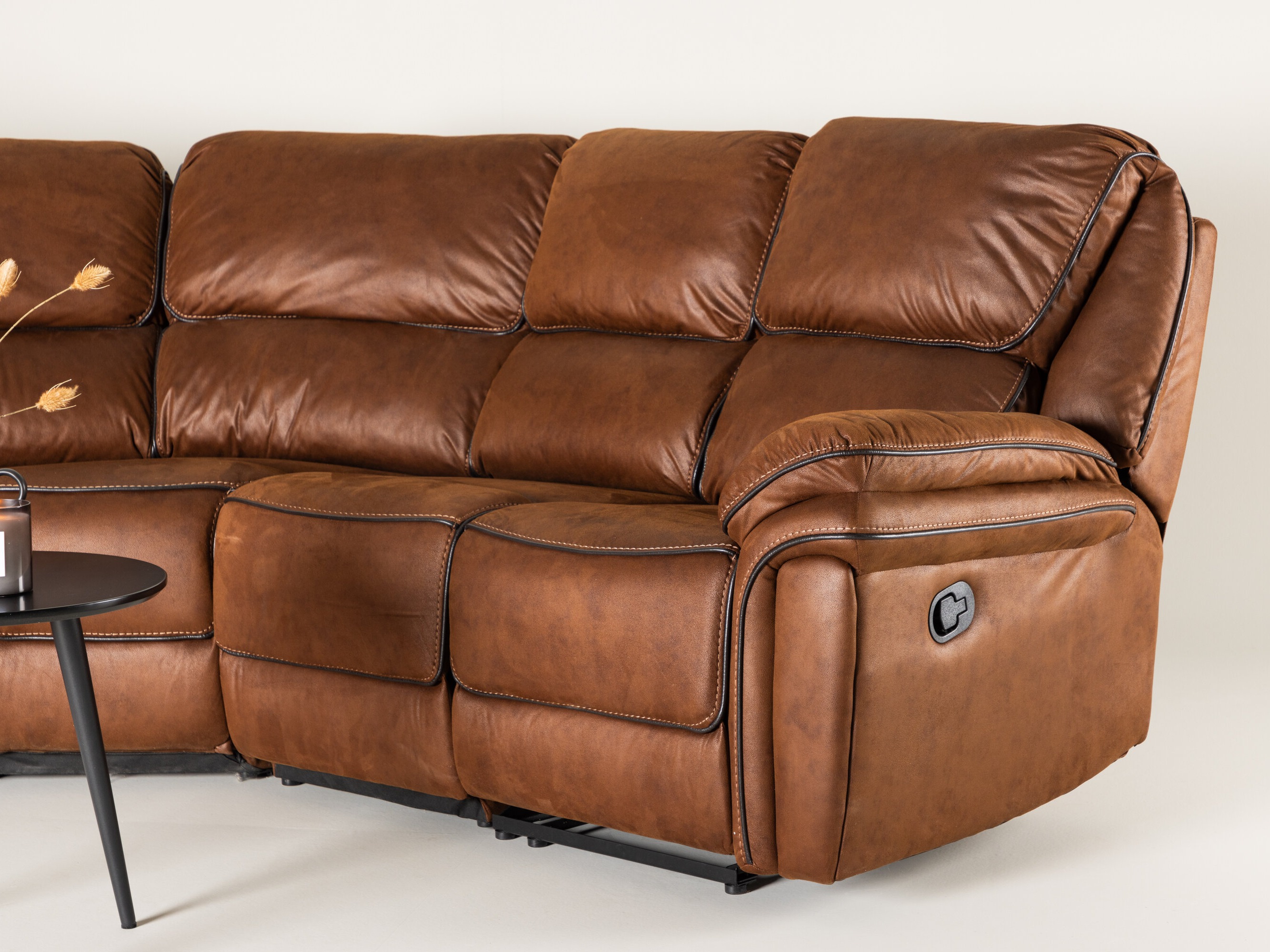 Canapé d'angle inclinable Dallas 4723 (Marron)