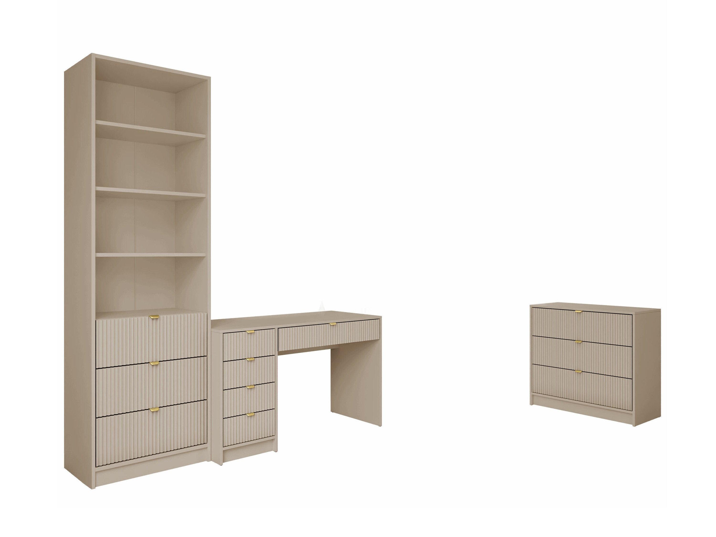 Ensemble de bureau à domicile Comfivo Larmire 120 (Beige)