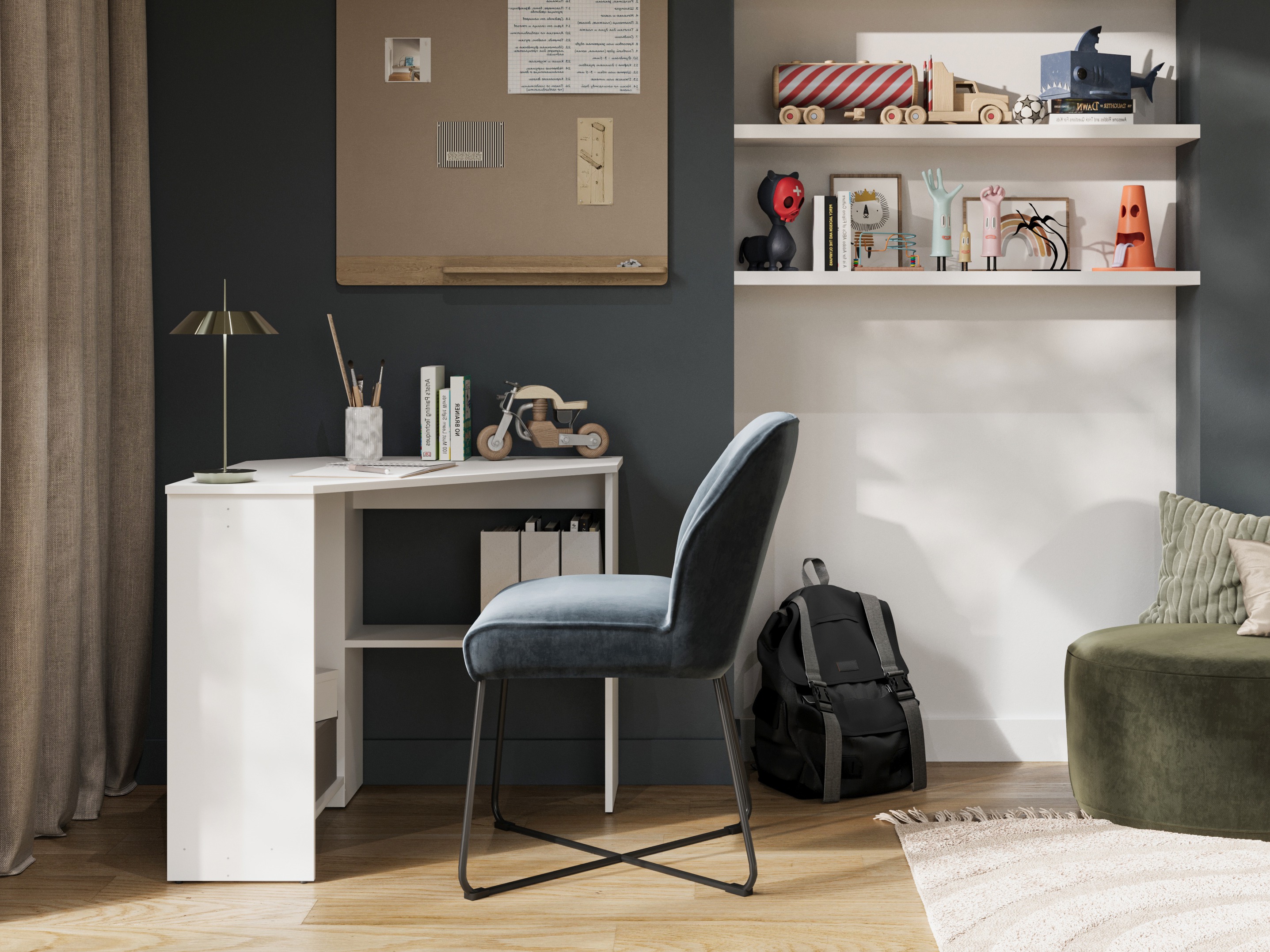 Bureau d'angle Austin 302 (Blanc)