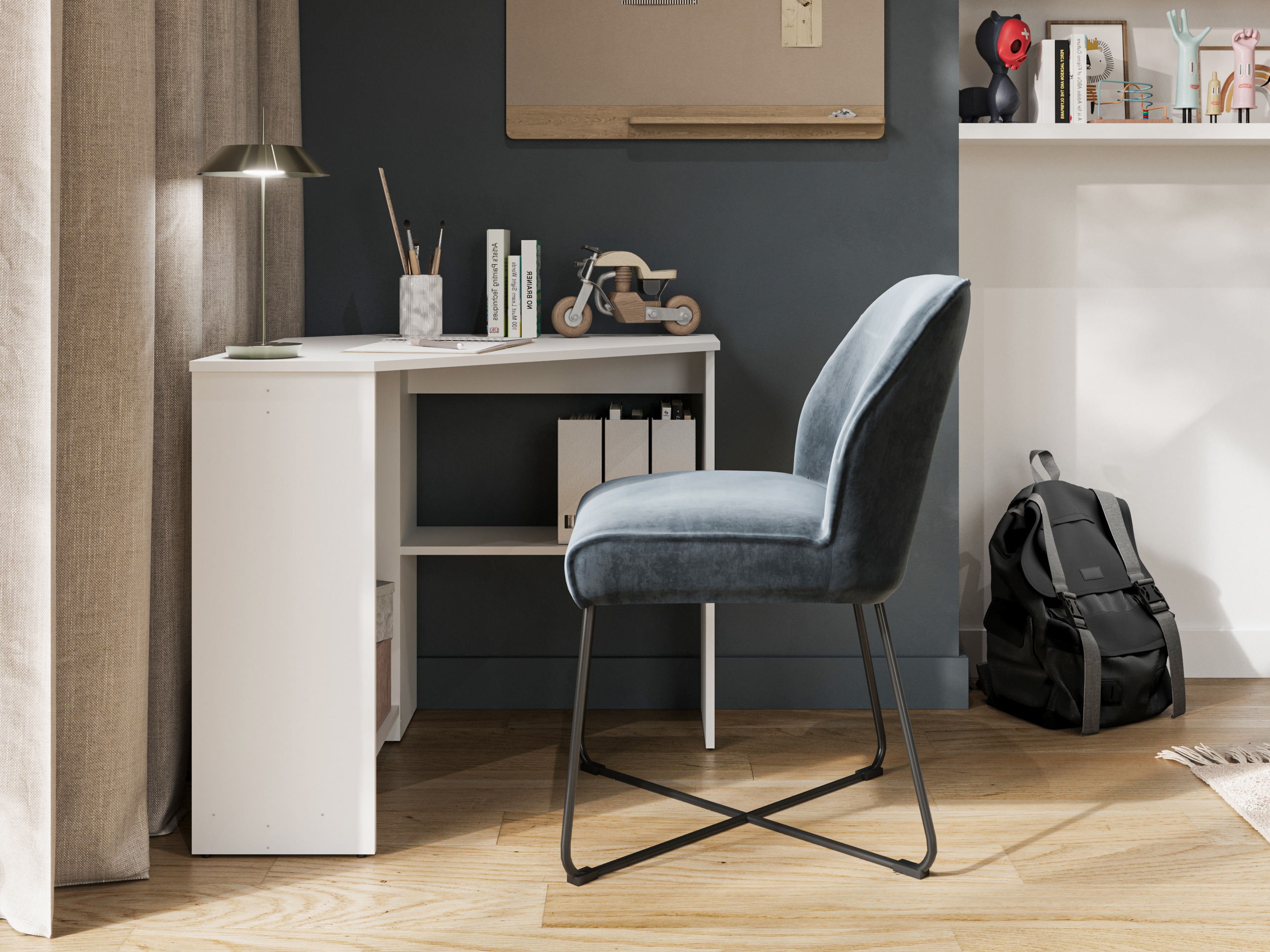Bureau d'angle Austin 302 (Blanc)