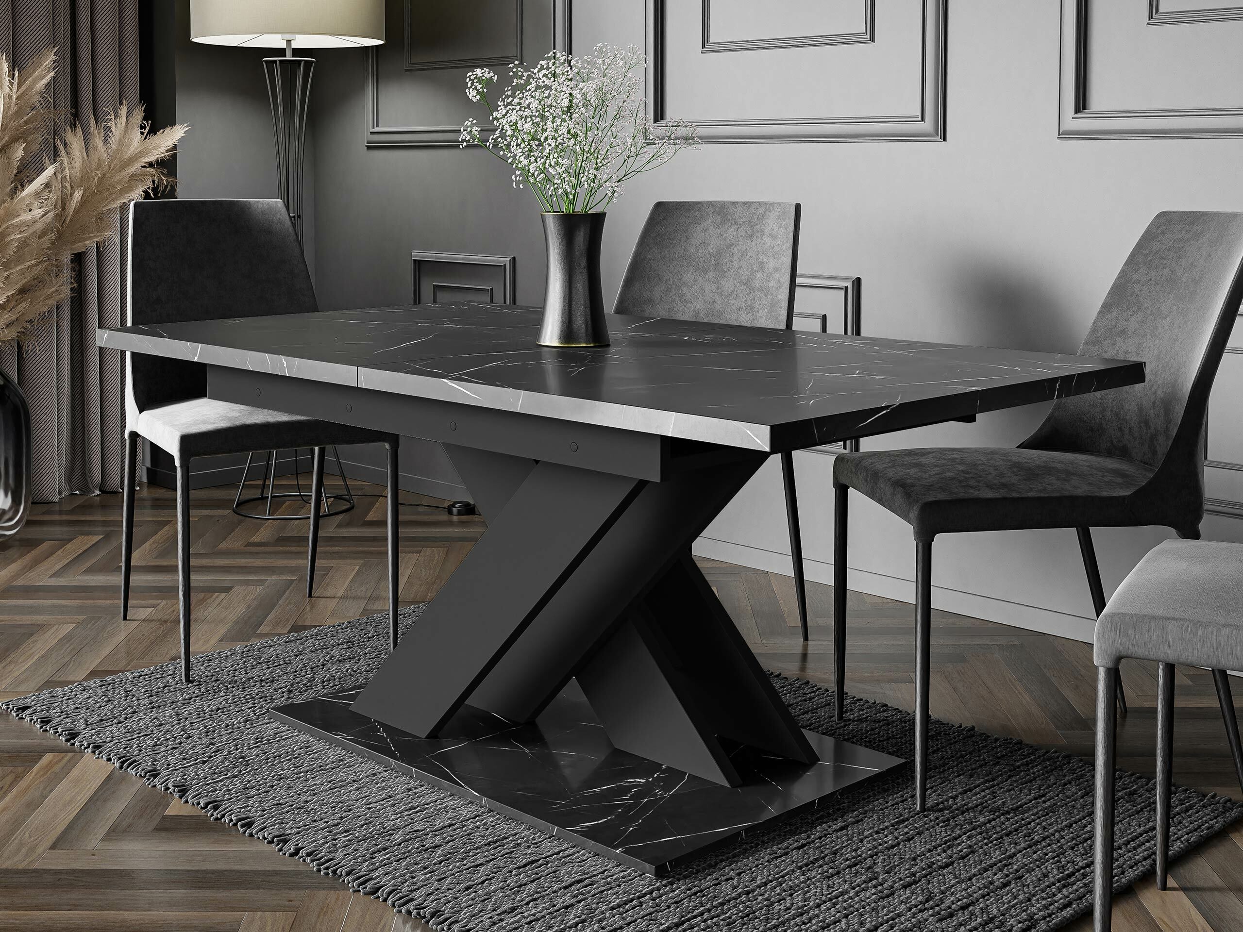 Table Decium (Marbre noir + Noir)