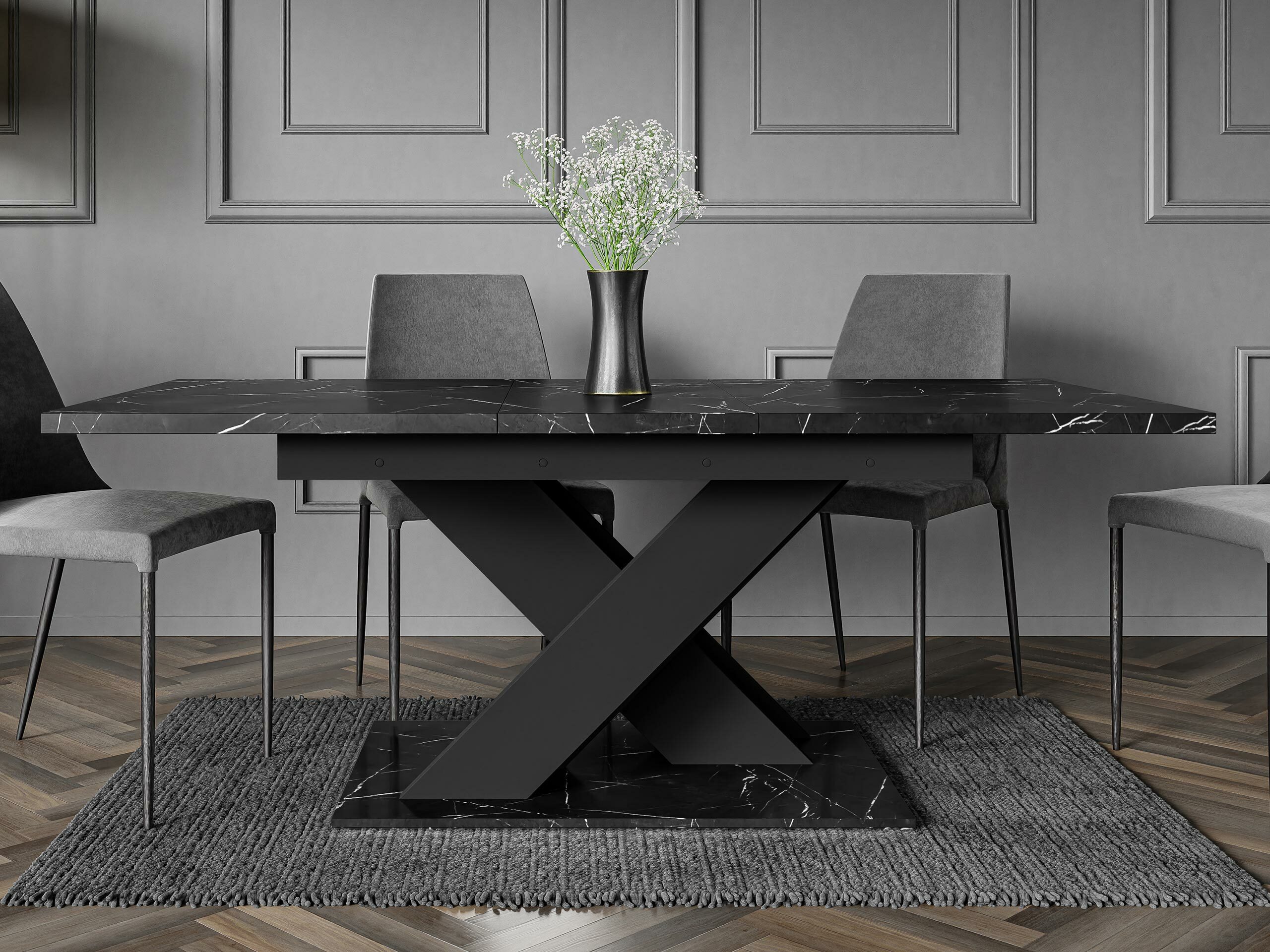 Table Decium (Marbre noir + Noir)