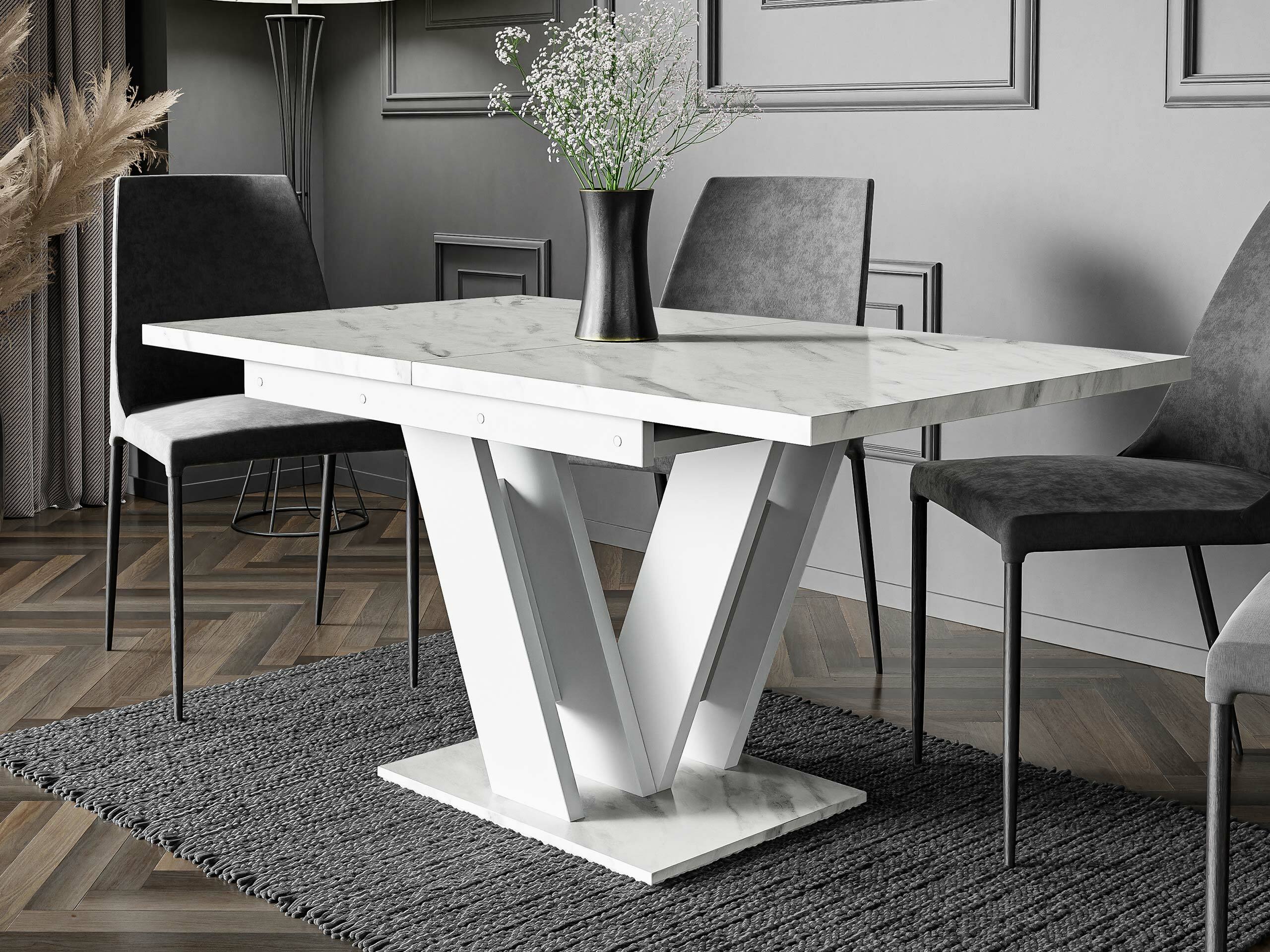 Table Musus (Marbre blanc + Blanc)