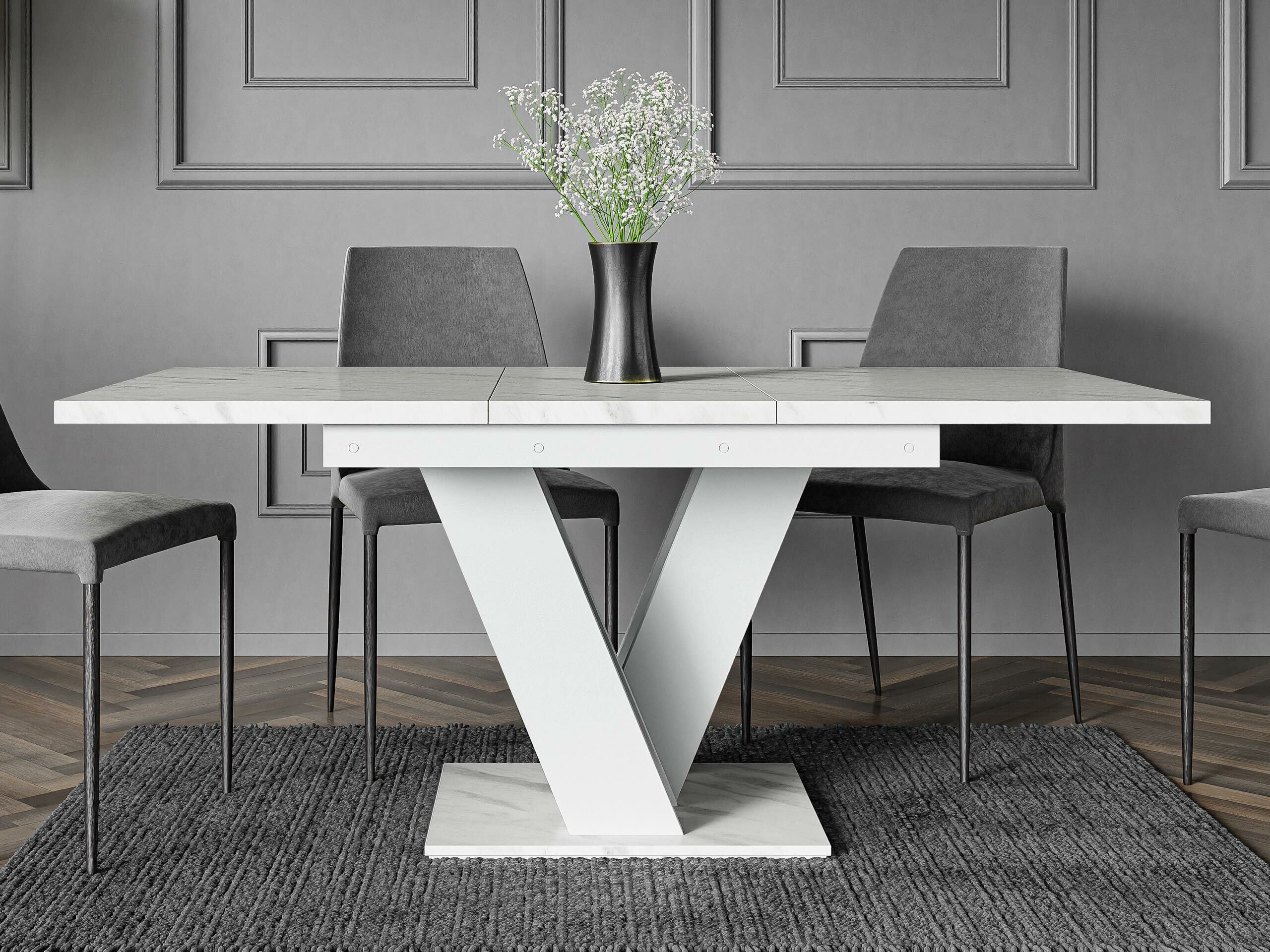 Table Musus (Marbre blanc + Blanc)