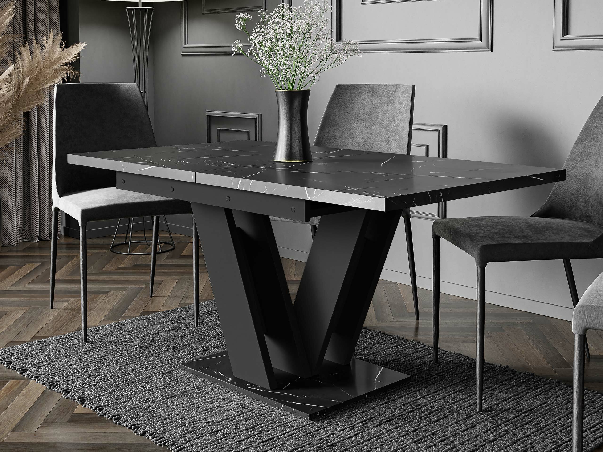 Table Goodyear 104 (Marbre noir + Noir)