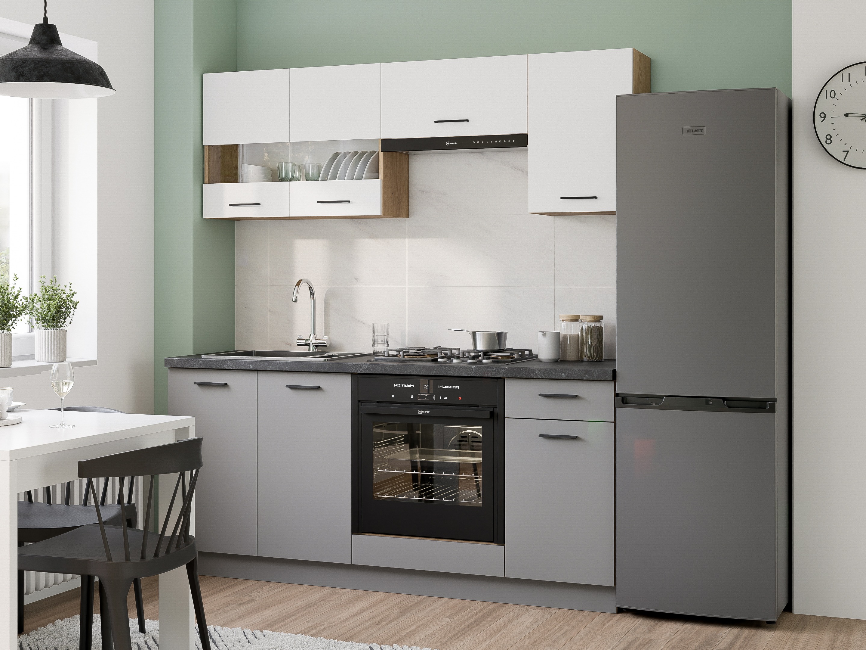 Armoire modulaire pour évier avec portes Ati Grey 110