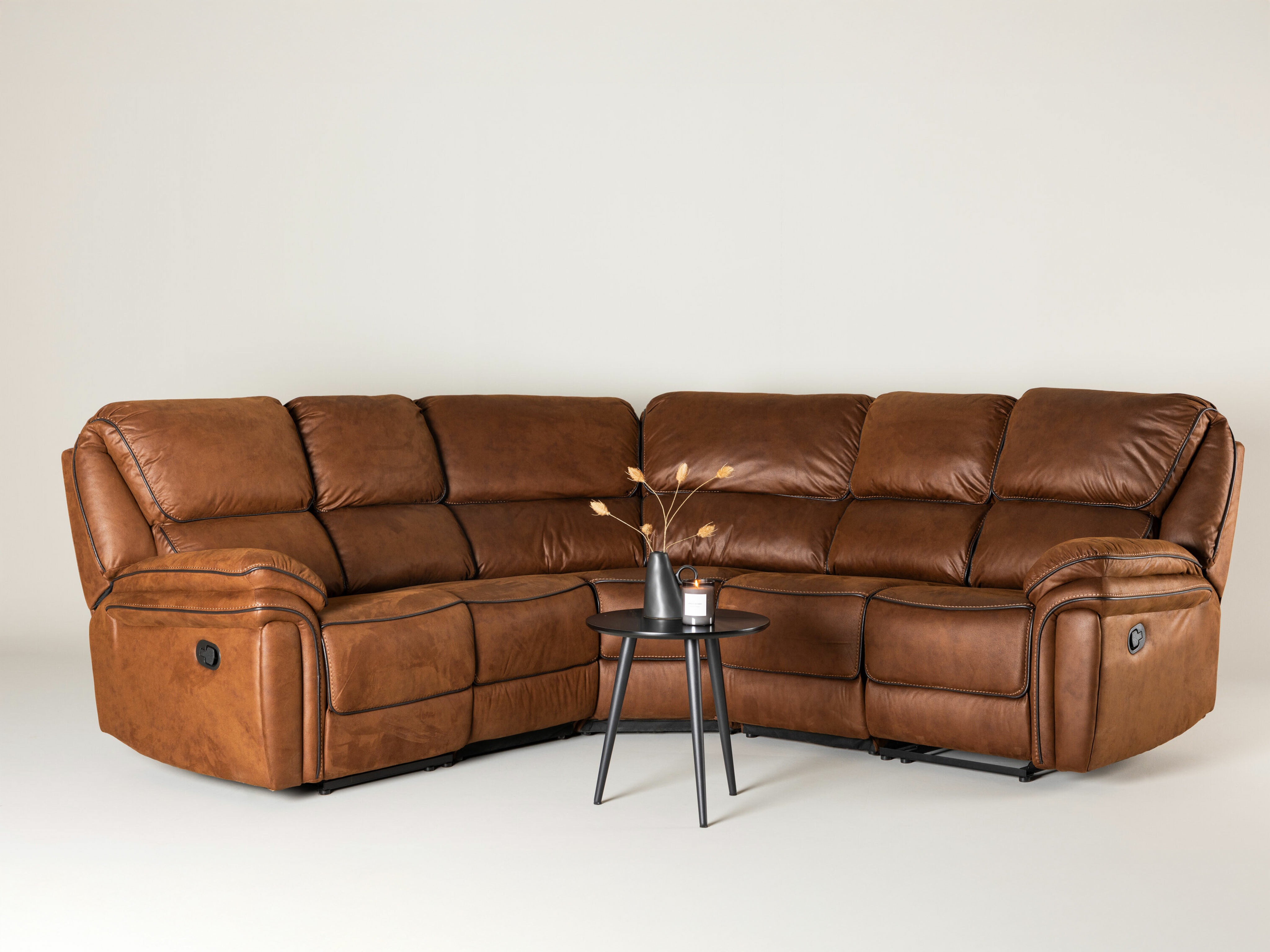 Canapé d'angle inclinable Dallas 4723 (Marron)