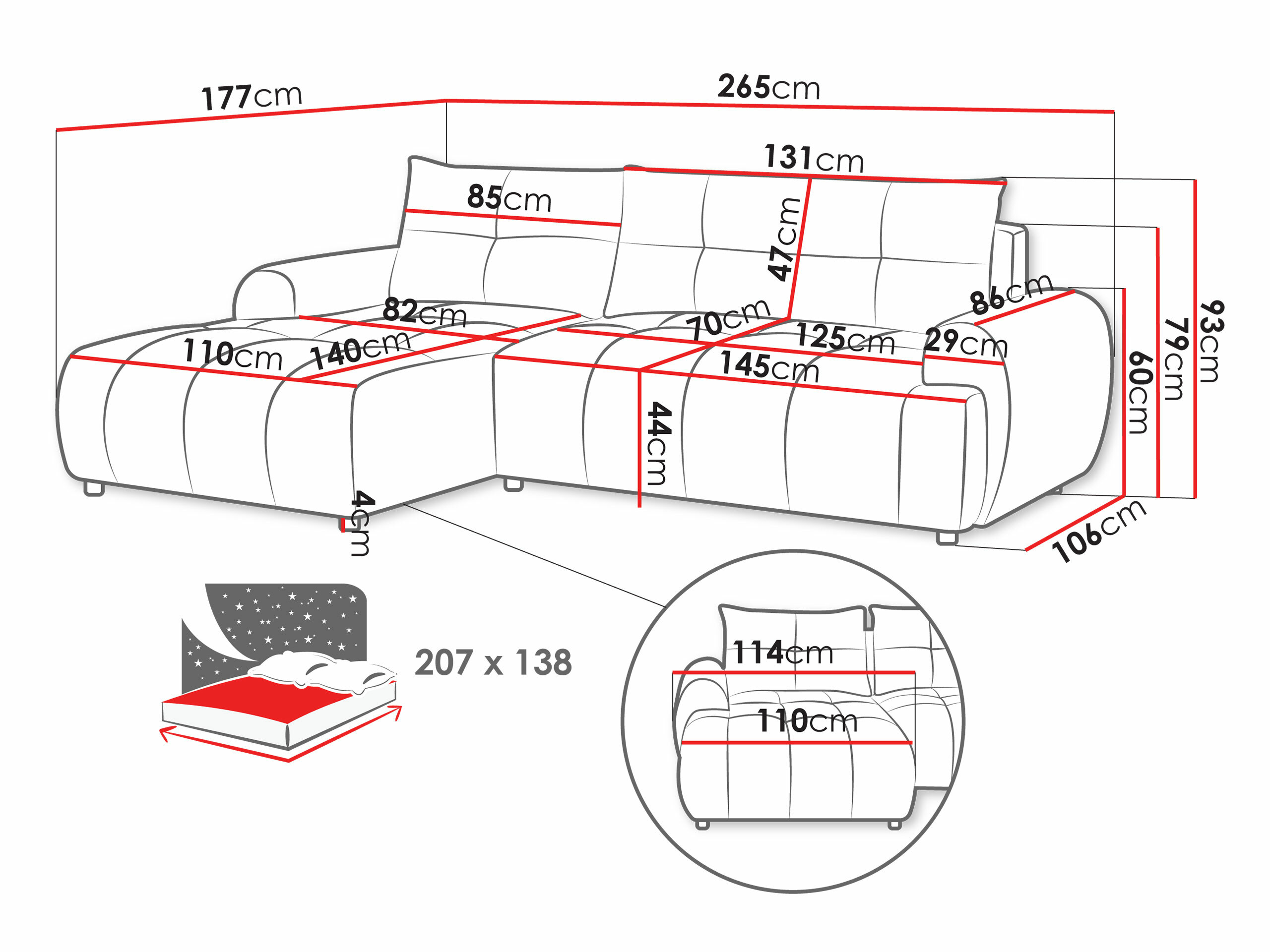 Canapé d'angle TrendyNest Corvella (Velo 635)